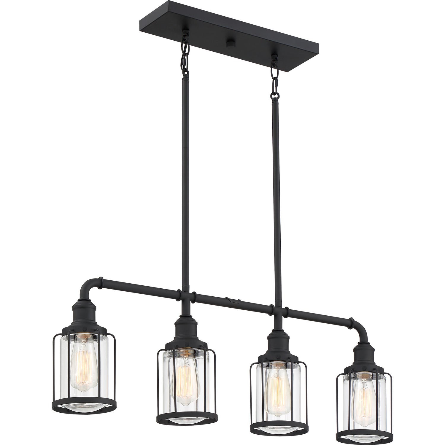 Quoizel - LUD434EK - Four Light Linear Chandelier - Ludlow - Earth Black