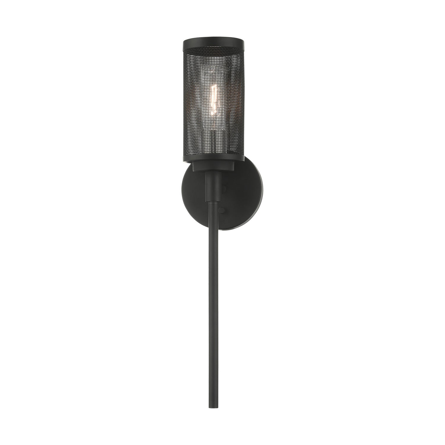 Livex Lighting - 14121-04 - One Light Wall Sconce - Industro - Black w/ Brushed Nickels