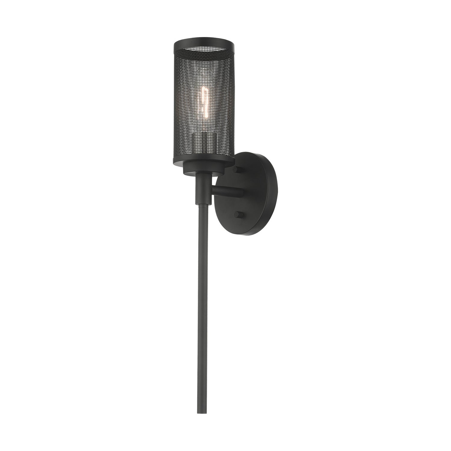 Livex Lighting - 14121-04 - One Light Wall Sconce - Industro - Black w/ Brushed Nickels