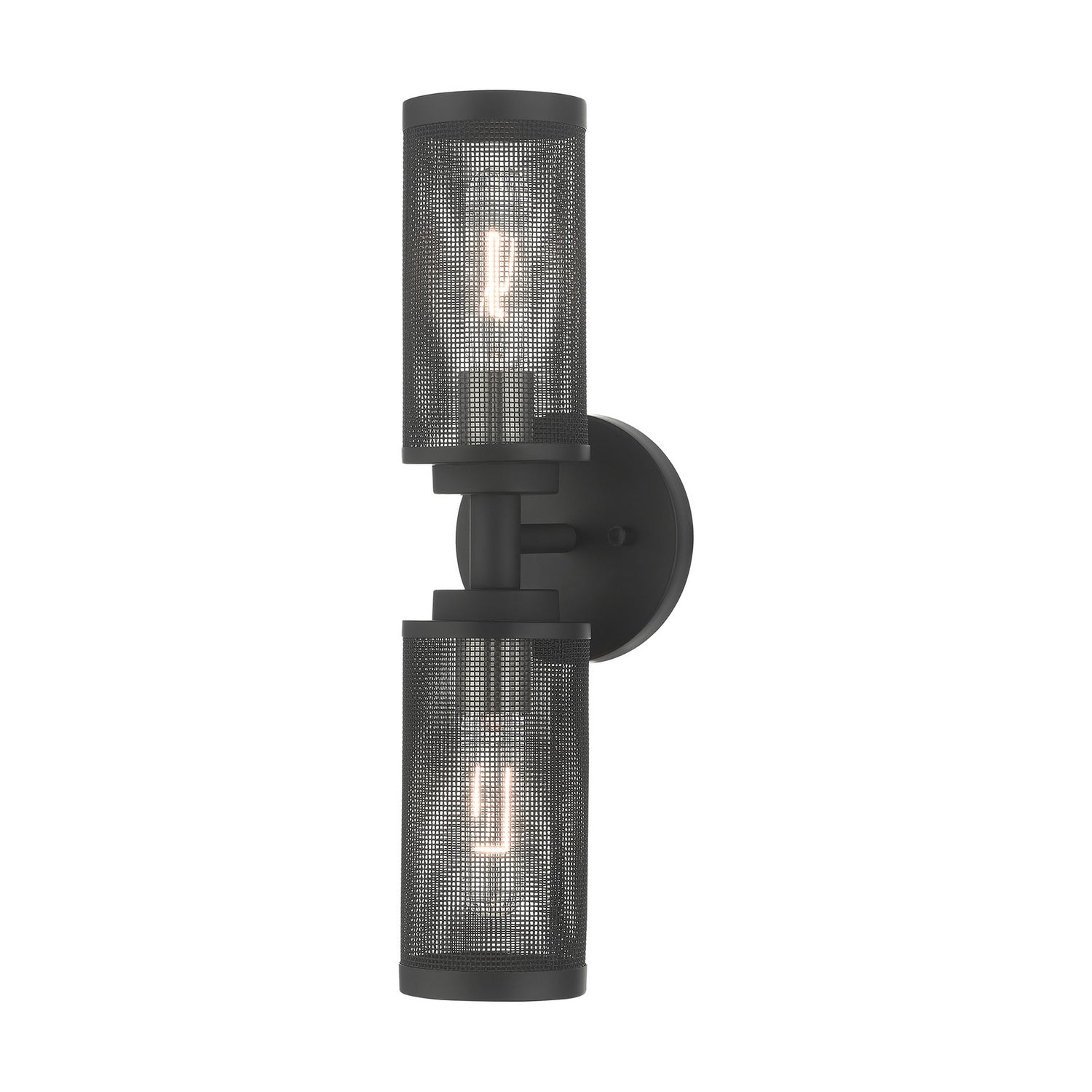 Livex Lighting - 14122-04 - Two Light Wall Sconce - Industro - Black w/ Brushed Nickels