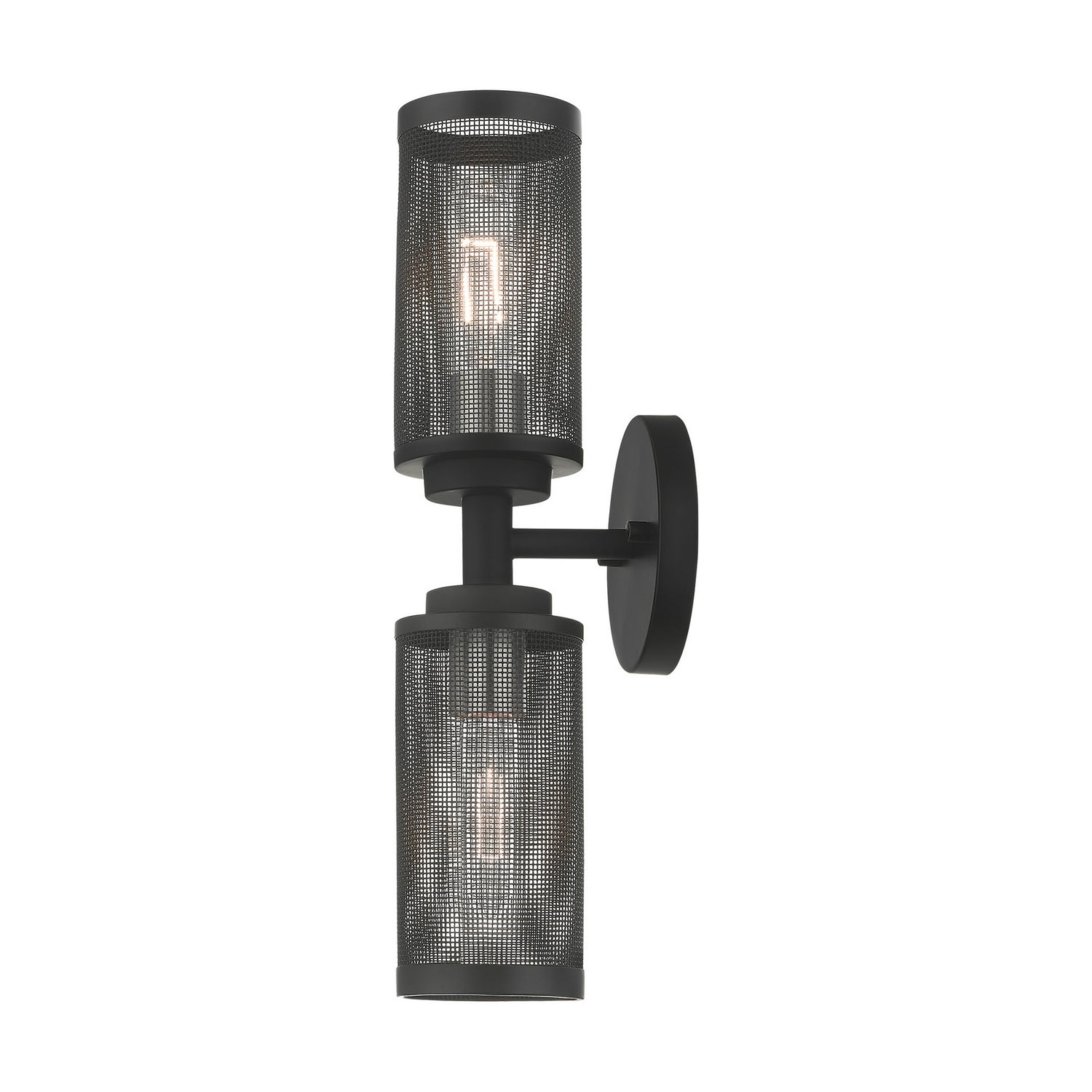 Livex Lighting - 14122-04 - Two Light Wall Sconce - Industro - Black w/ Brushed Nickels
