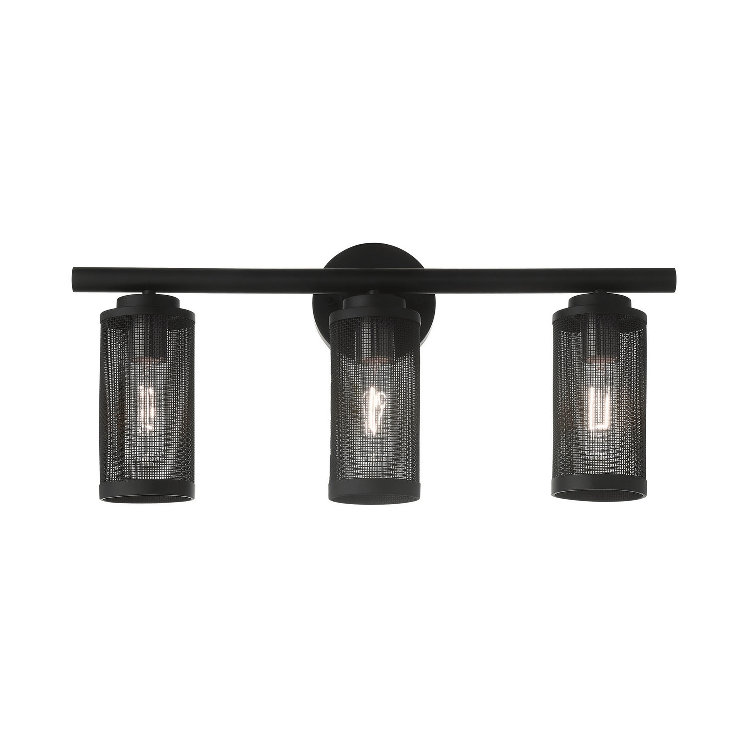 Livex Lighting - 14123-04 - Three Light Vanity - Industro - Black w/ Brushed Nickels