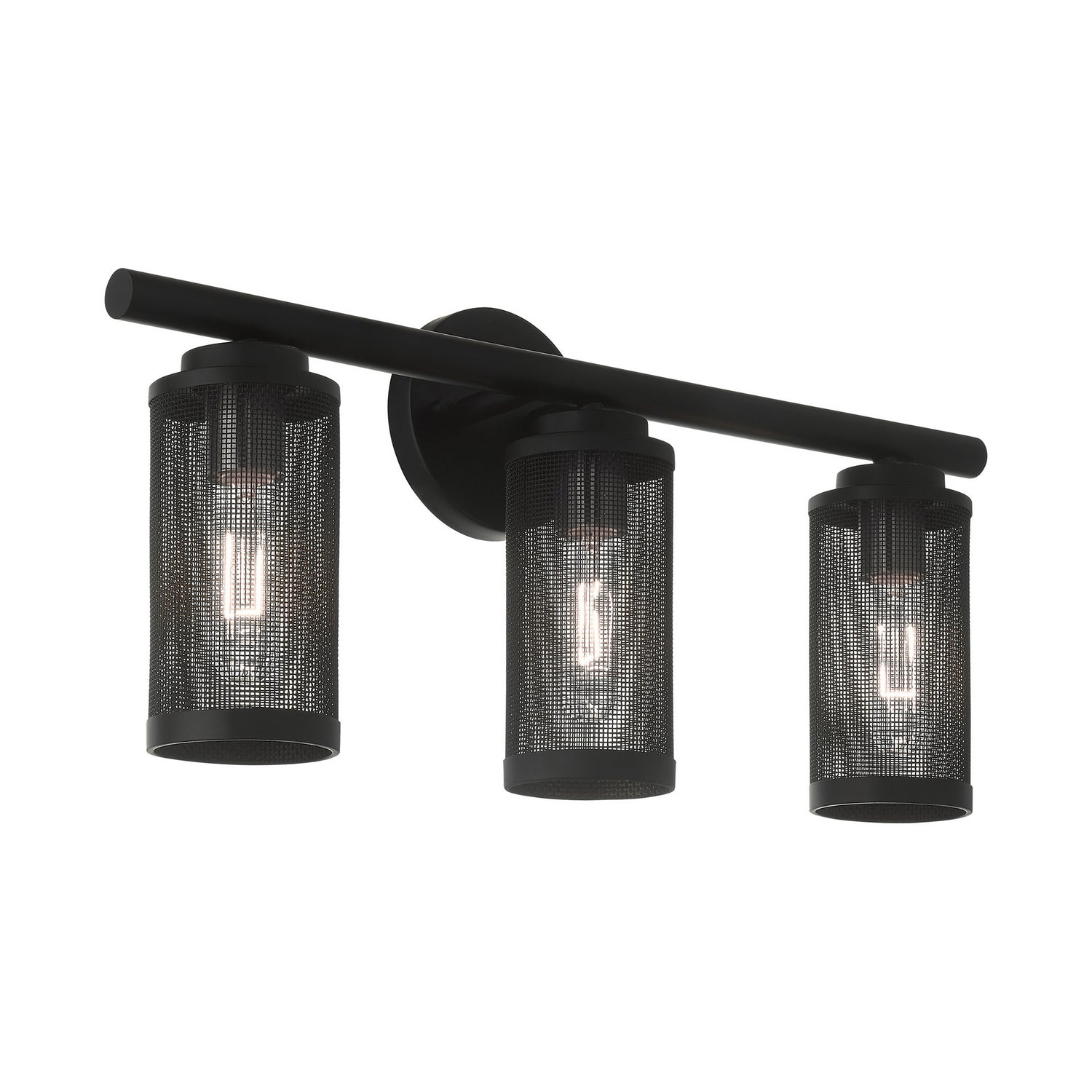 Livex Lighting - 14123-04 - Three Light Vanity - Industro - Black w/ Brushed Nickels