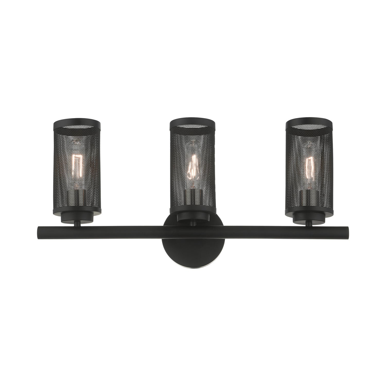 Livex Lighting - 14123-04 - Three Light Vanity - Industro - Black w/ Brushed Nickels
