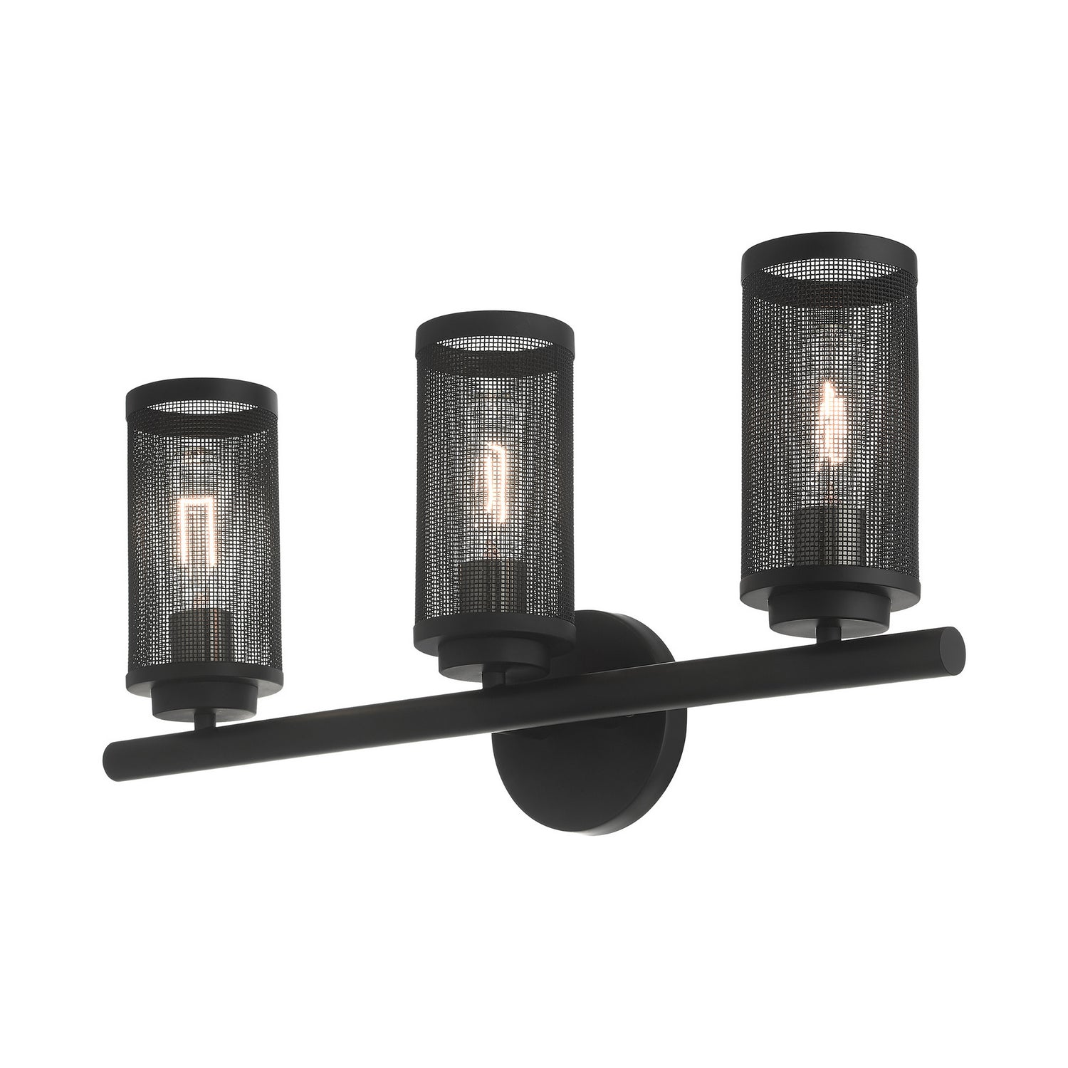 Livex Lighting - 14123-04 - Three Light Vanity - Industro - Black w/ Brushed Nickels