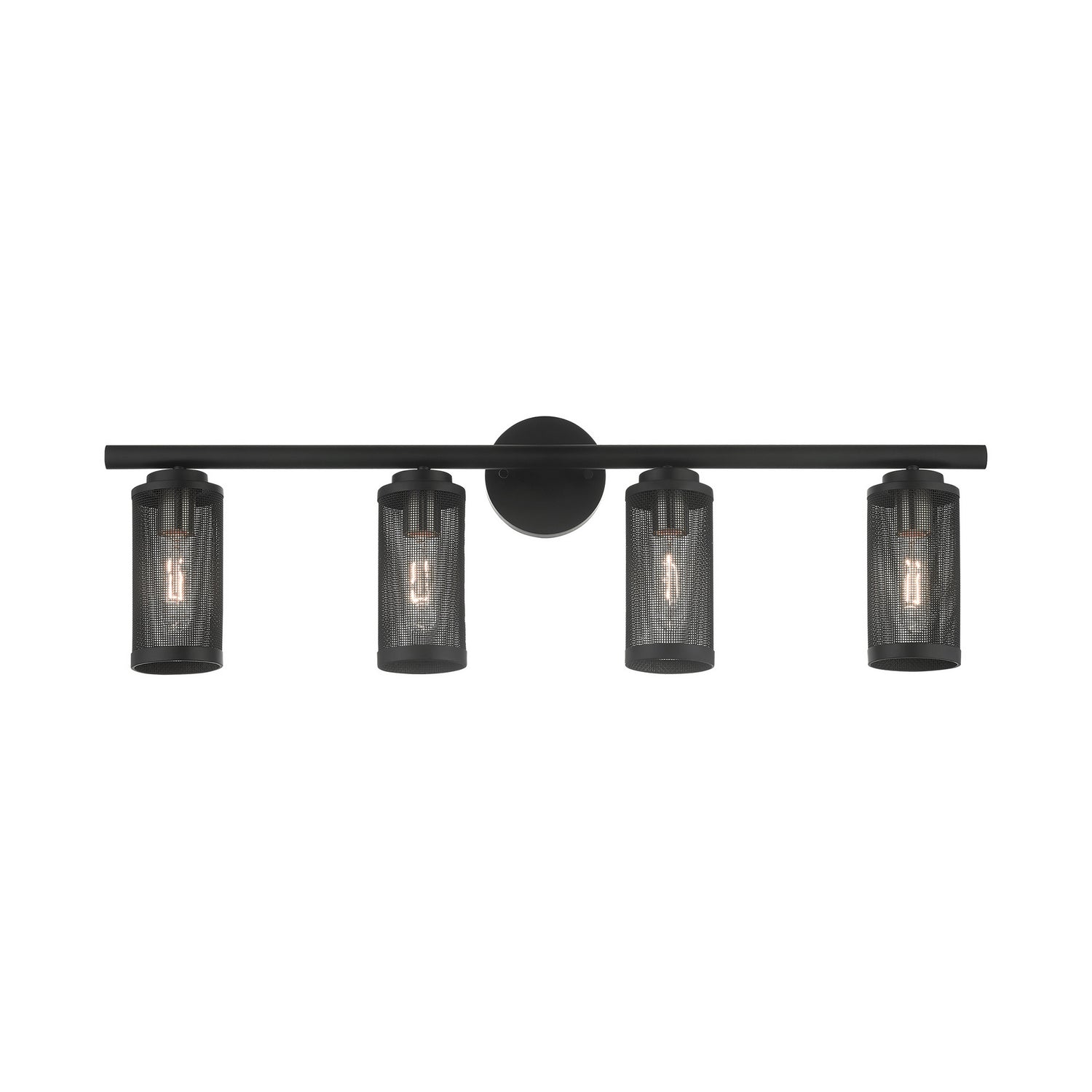 Livex Lighting - 14124-04 - Four Light Vanity - Industro - Black w/ Brushed Nickels