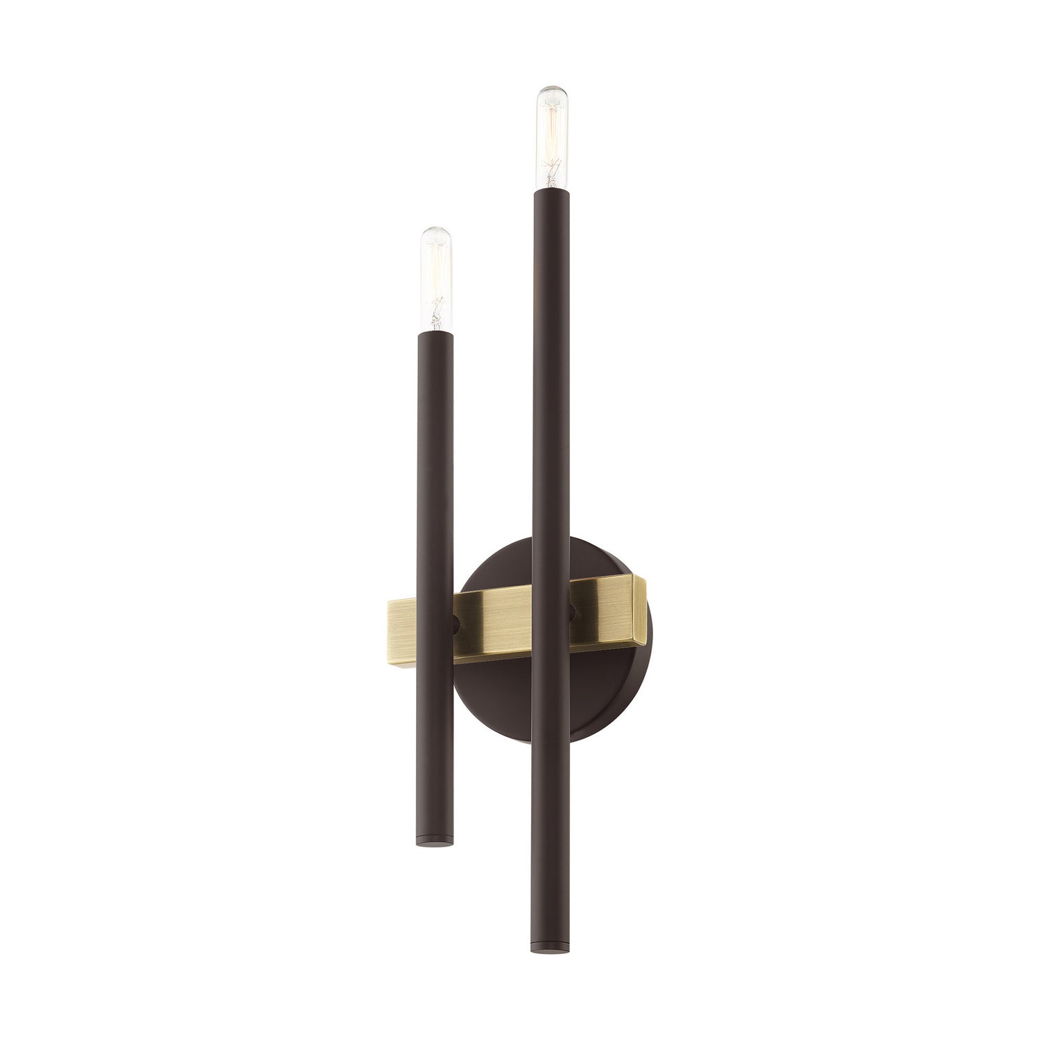 Livex Lighting - 15582-07 - Two Light Wall Sconce - Denmark - Bronze w/ Antique Brasss