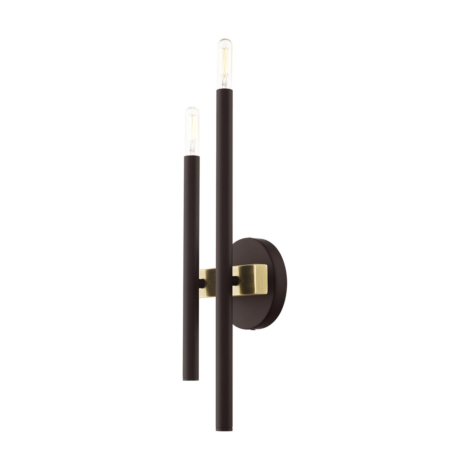 Livex Lighting - 15582-07 - Two Light Wall Sconce - Denmark - Bronze w/ Antique Brasss