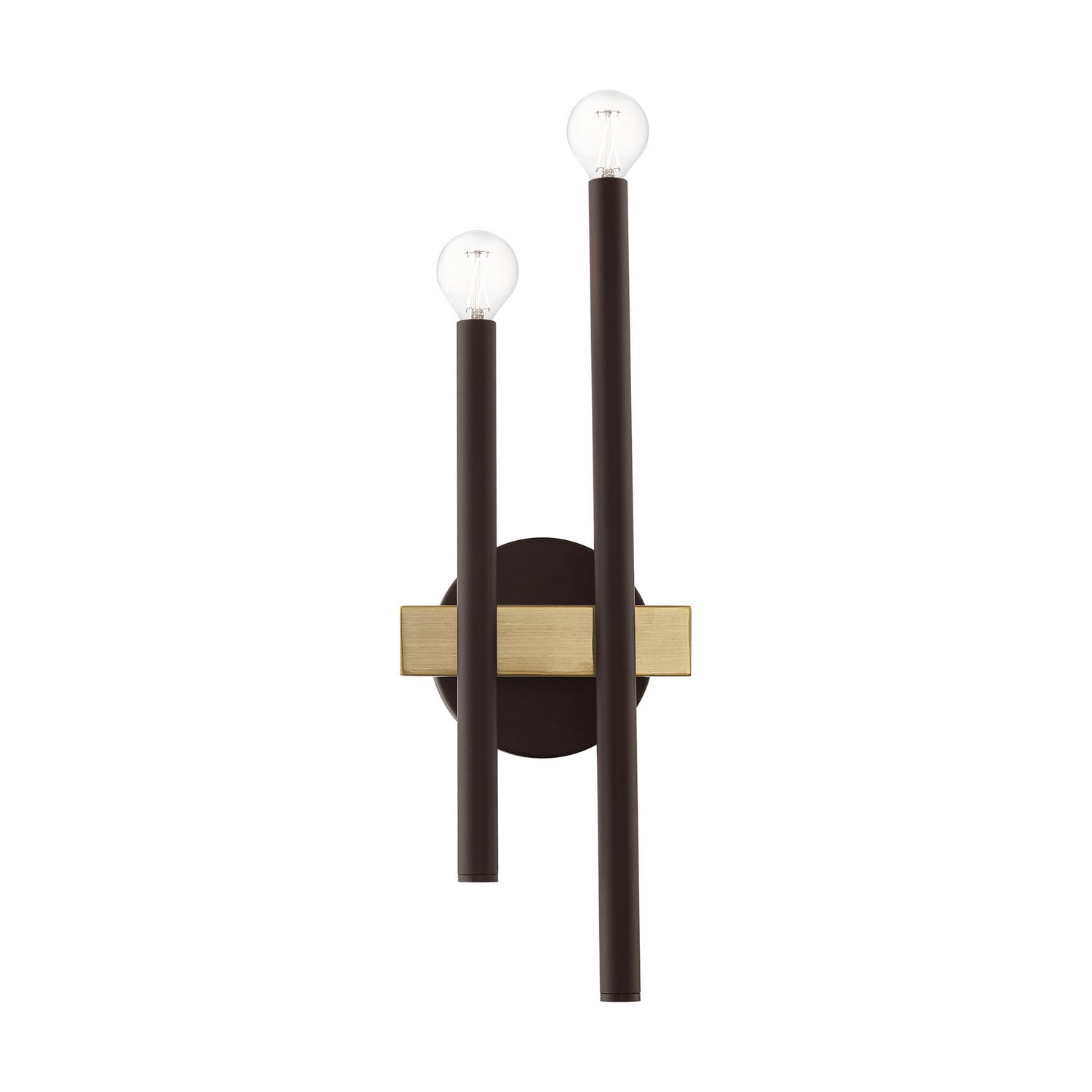 Livex Lighting - 15582-07 - Two Light Wall Sconce - Denmark - Bronze w/ Antique Brasss
