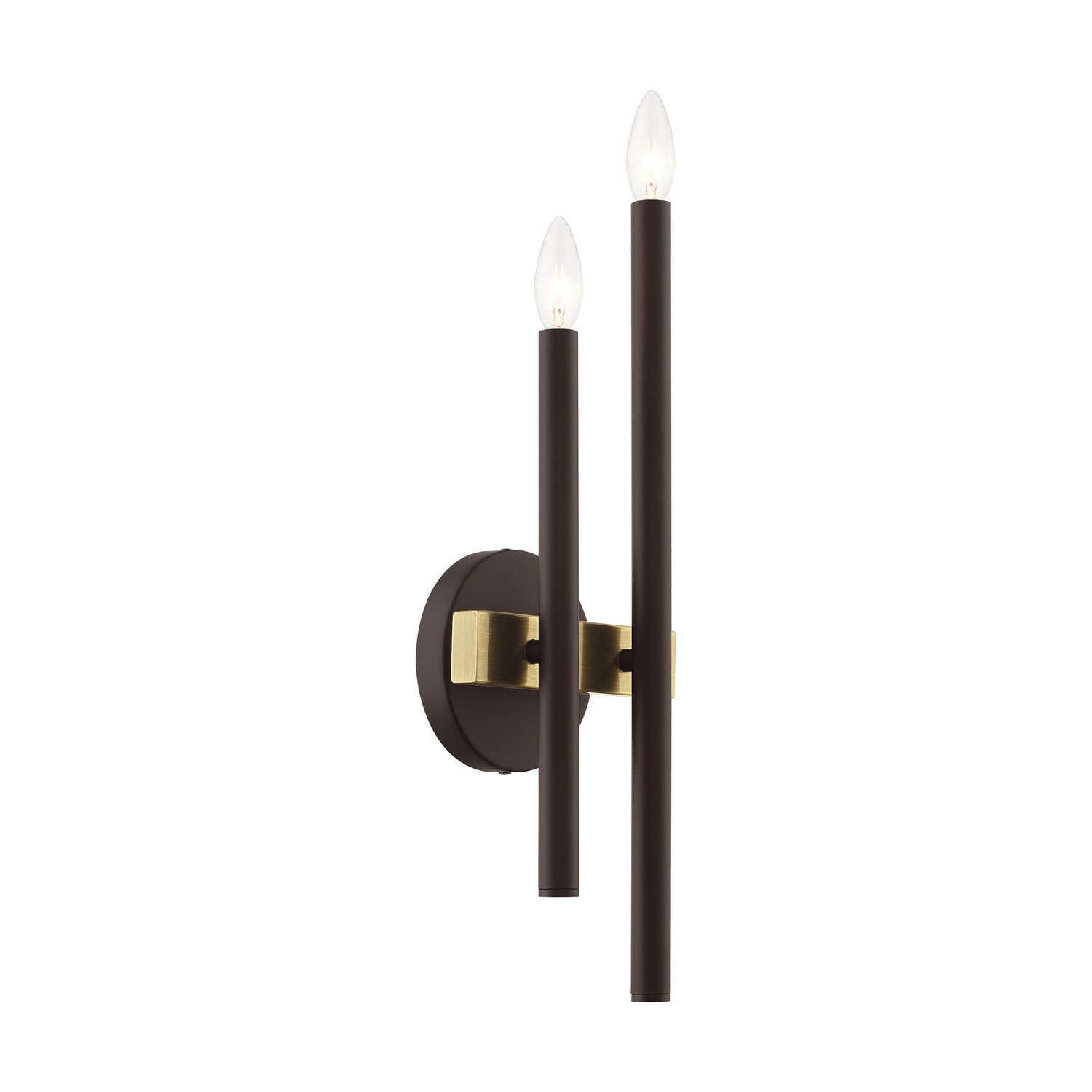 Livex Lighting - 15582-07 - Two Light Wall Sconce - Denmark - Bronze w/ Antique Brasss