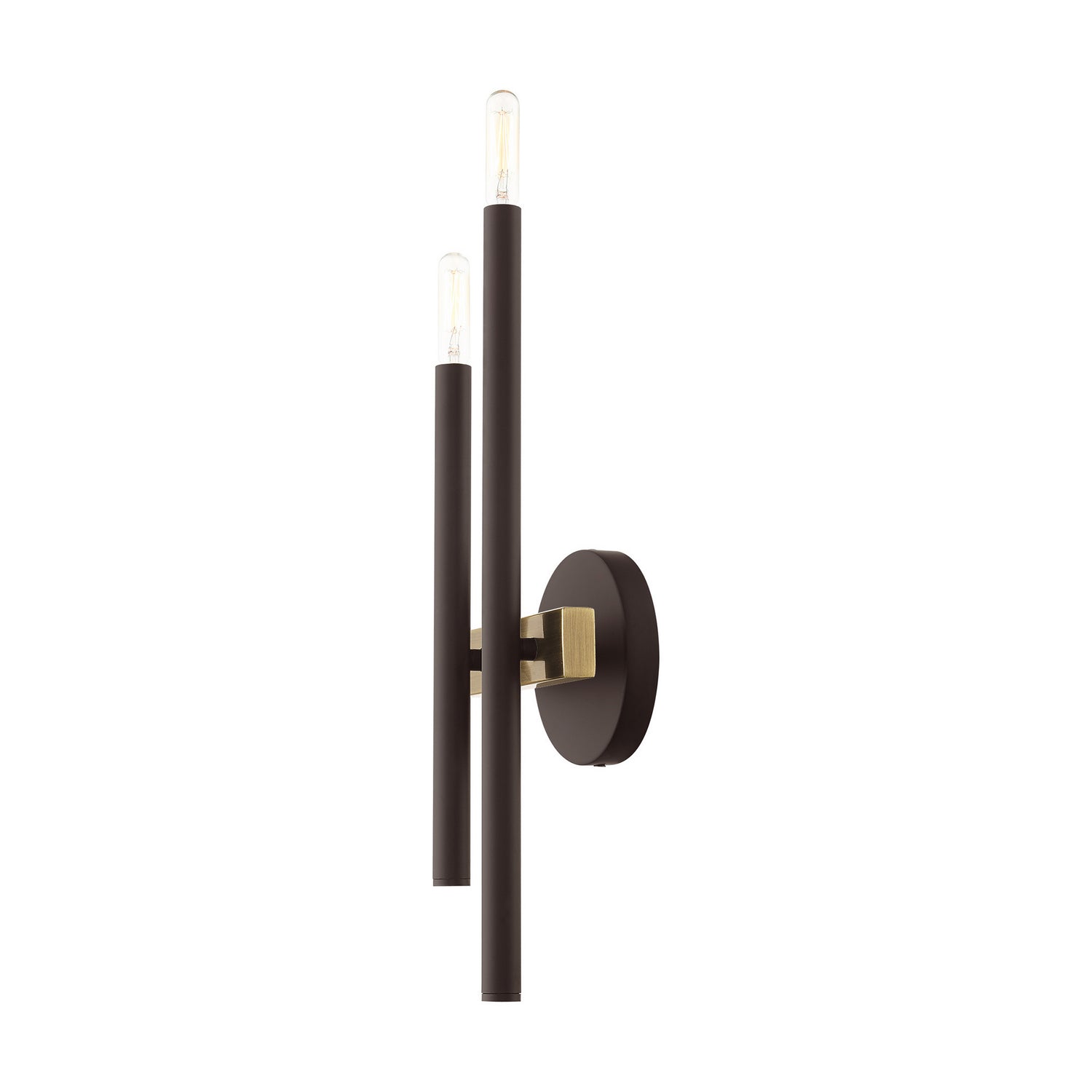 Livex Lighting - 15582-07 - Two Light Wall Sconce - Denmark - Bronze w/ Antique Brasss