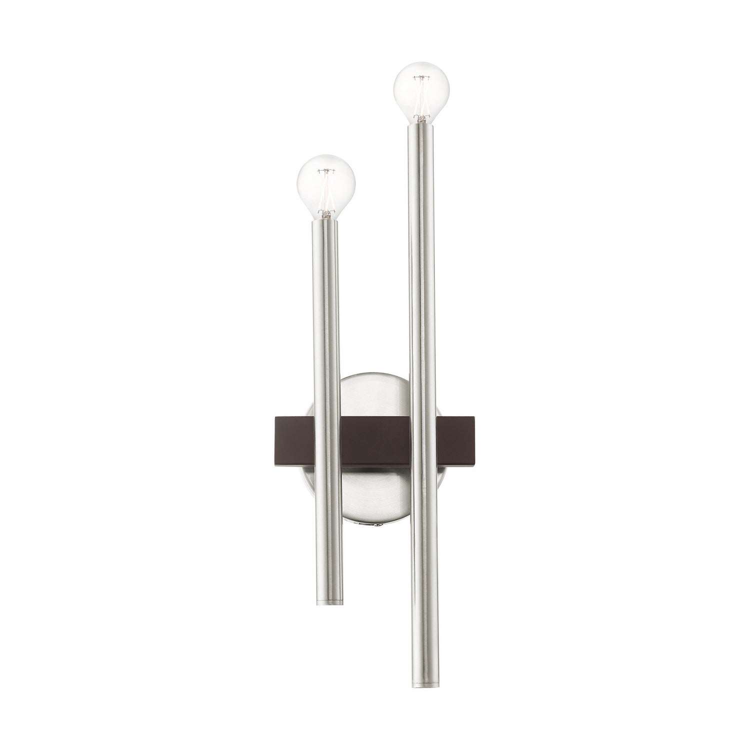 Livex Lighting - 15582-91 - Two Light Wall Sconce - Denmark - Brushed Nickel w/ Bronzes