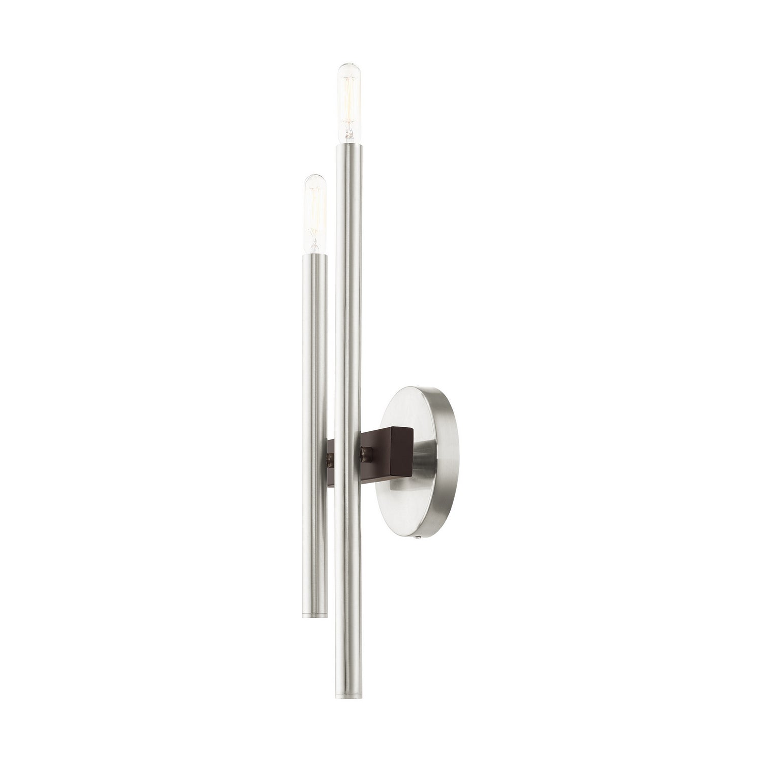 Livex Lighting - 15582-91 - Two Light Wall Sconce - Denmark - Brushed Nickel w/ Bronzes