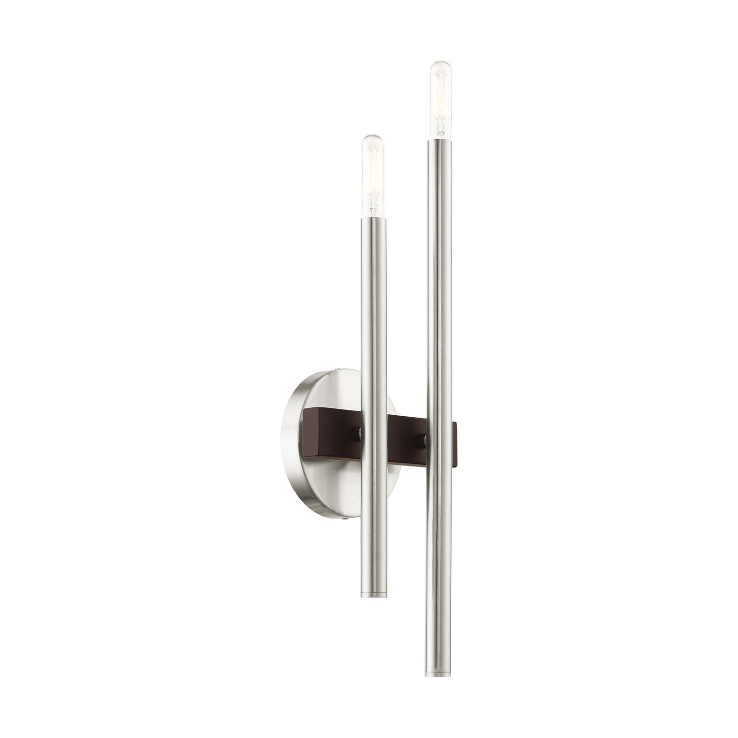 Livex Lighting - 15582-91 - Two Light Wall Sconce - Denmark - Brushed Nickel w/ Bronzes