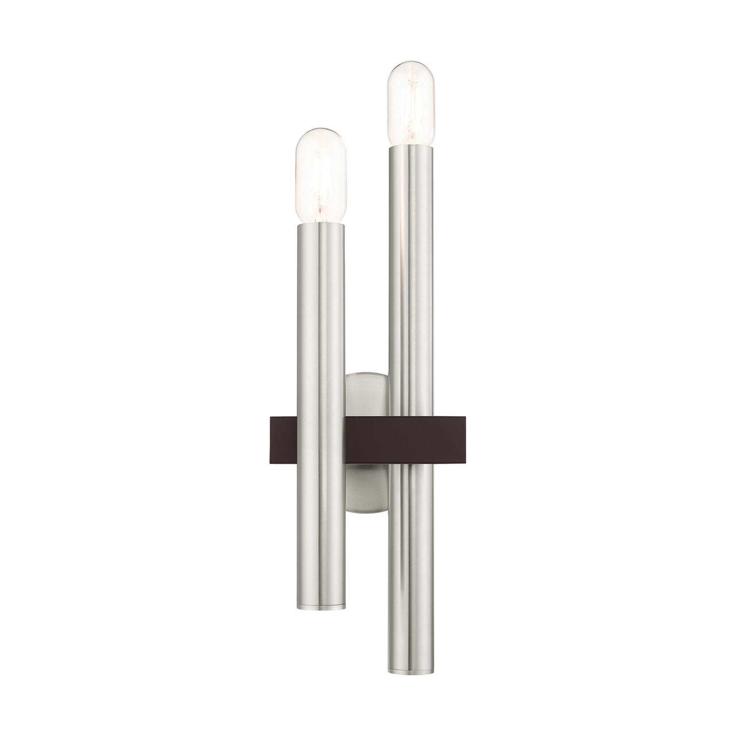 Livex Lighting - 15832-91 - Two Light Wall Sconce - Helsinki - Brushed Nickel w/ Bronzes
