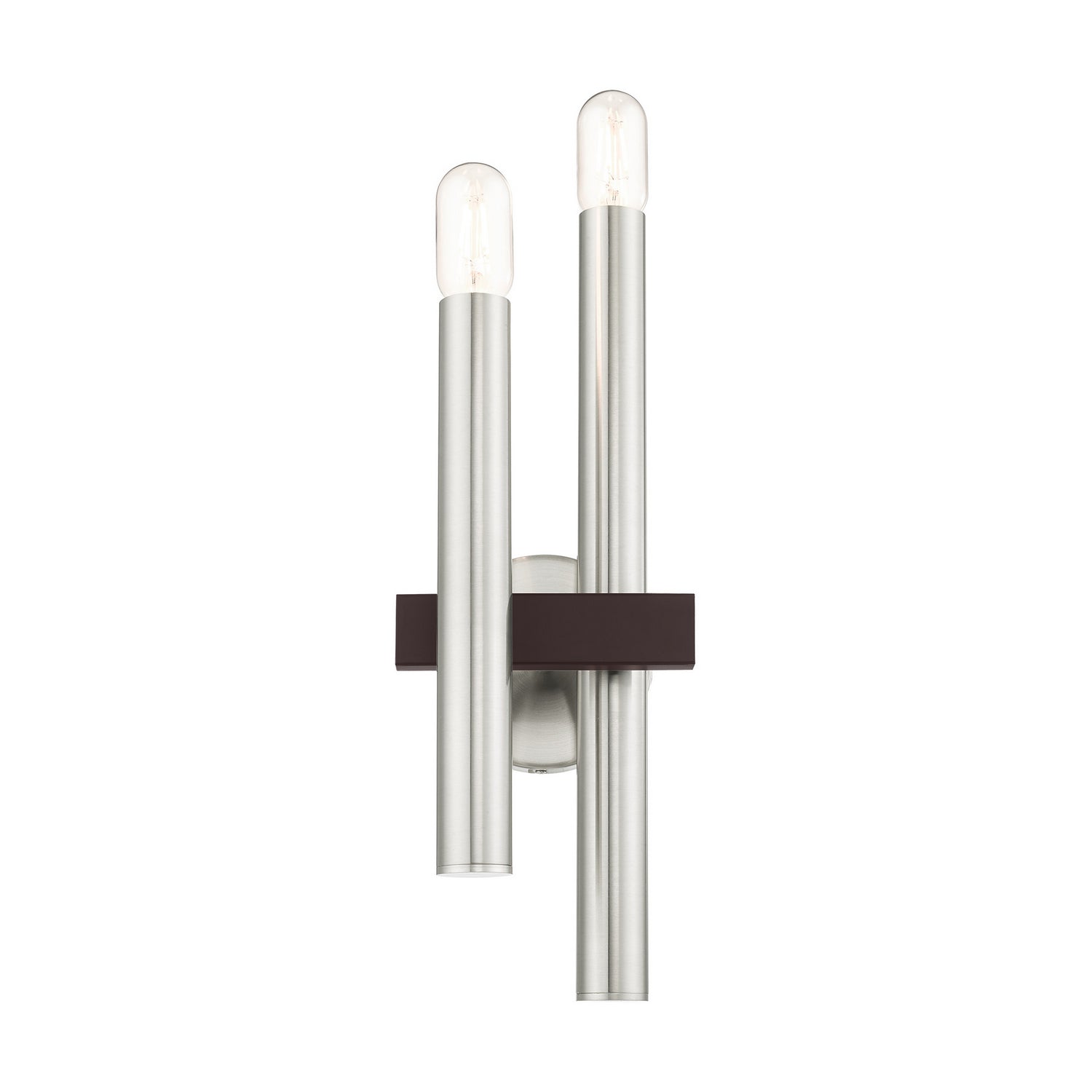 Livex Lighting - 15832-91 - Two Light Wall Sconce - Helsinki - Brushed Nickel w/ Bronzes