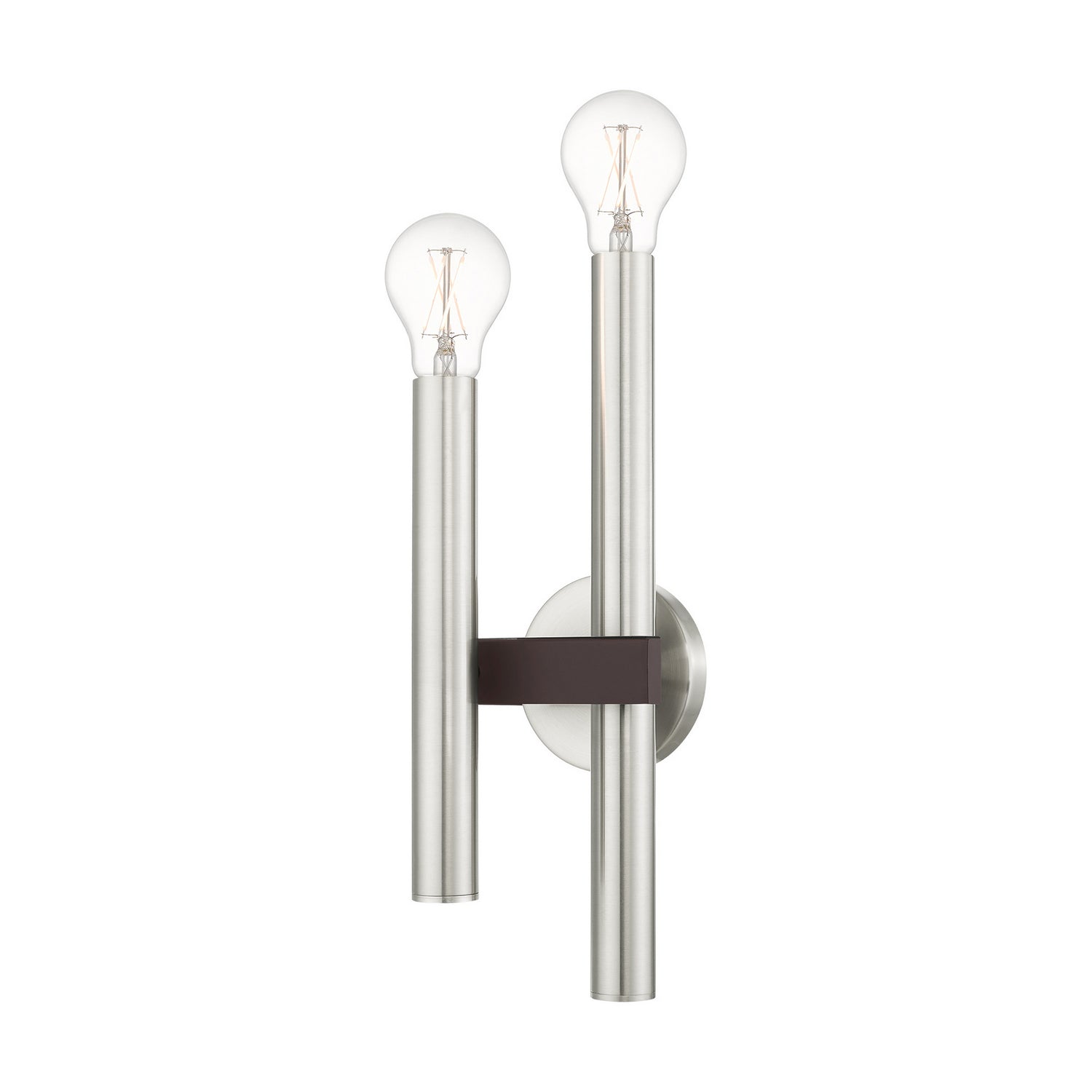 Livex Lighting - 15832-91 - Two Light Wall Sconce - Helsinki - Brushed Nickel w/ Bronzes