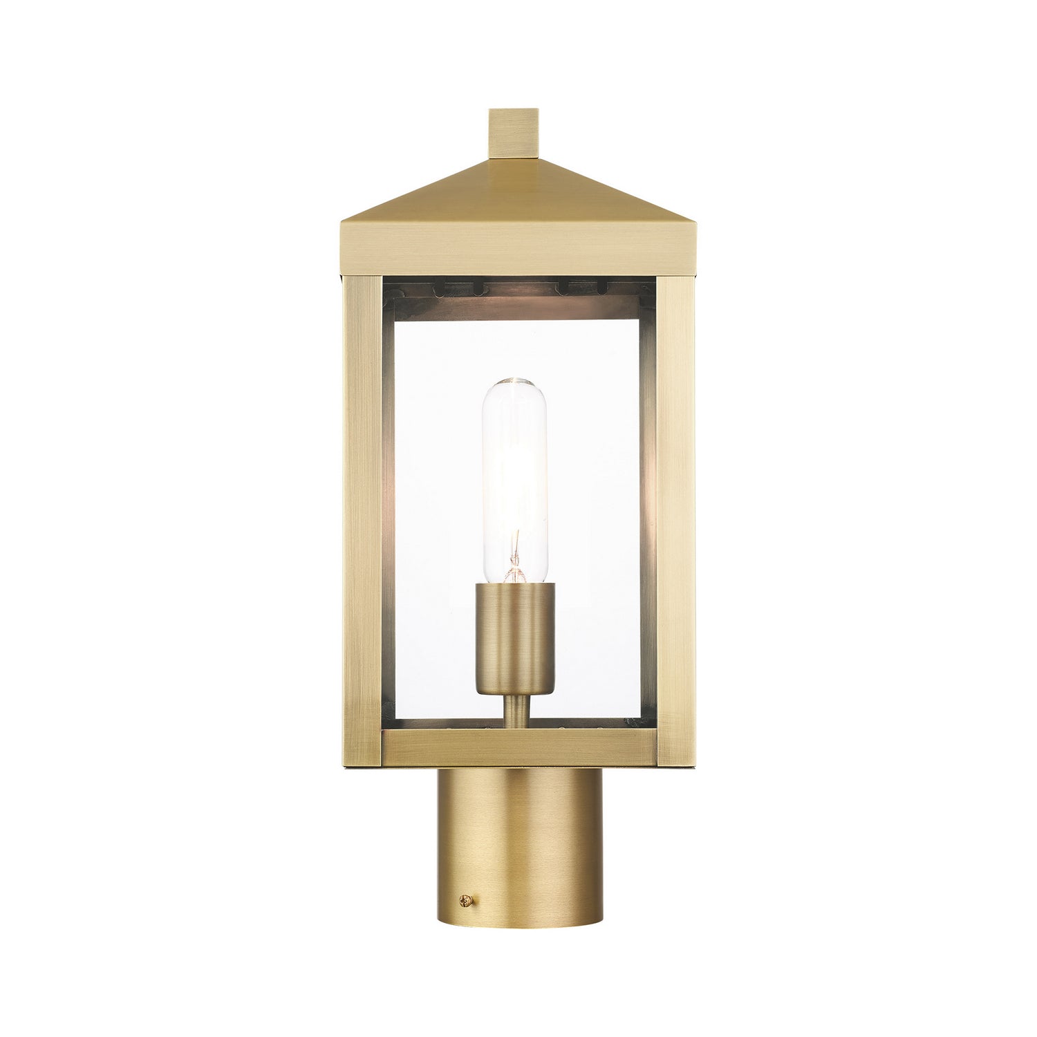 Livex Lighting - 20590-01 - One Light Outdoor Post Top Lantern - Nyack - Antique Brass