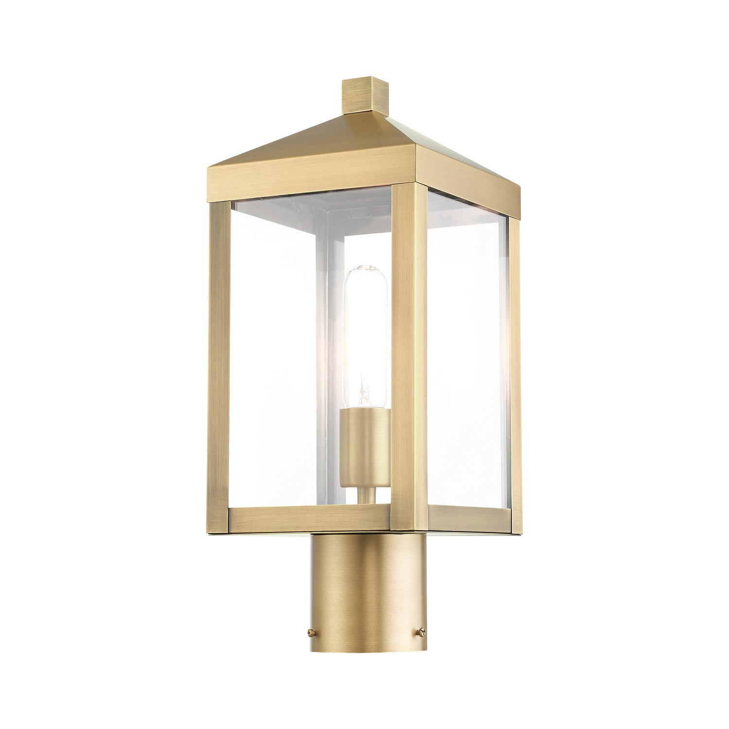 Livex Lighting - 20590-01 - One Light Outdoor Post Top Lantern - Nyack - Antique Brass