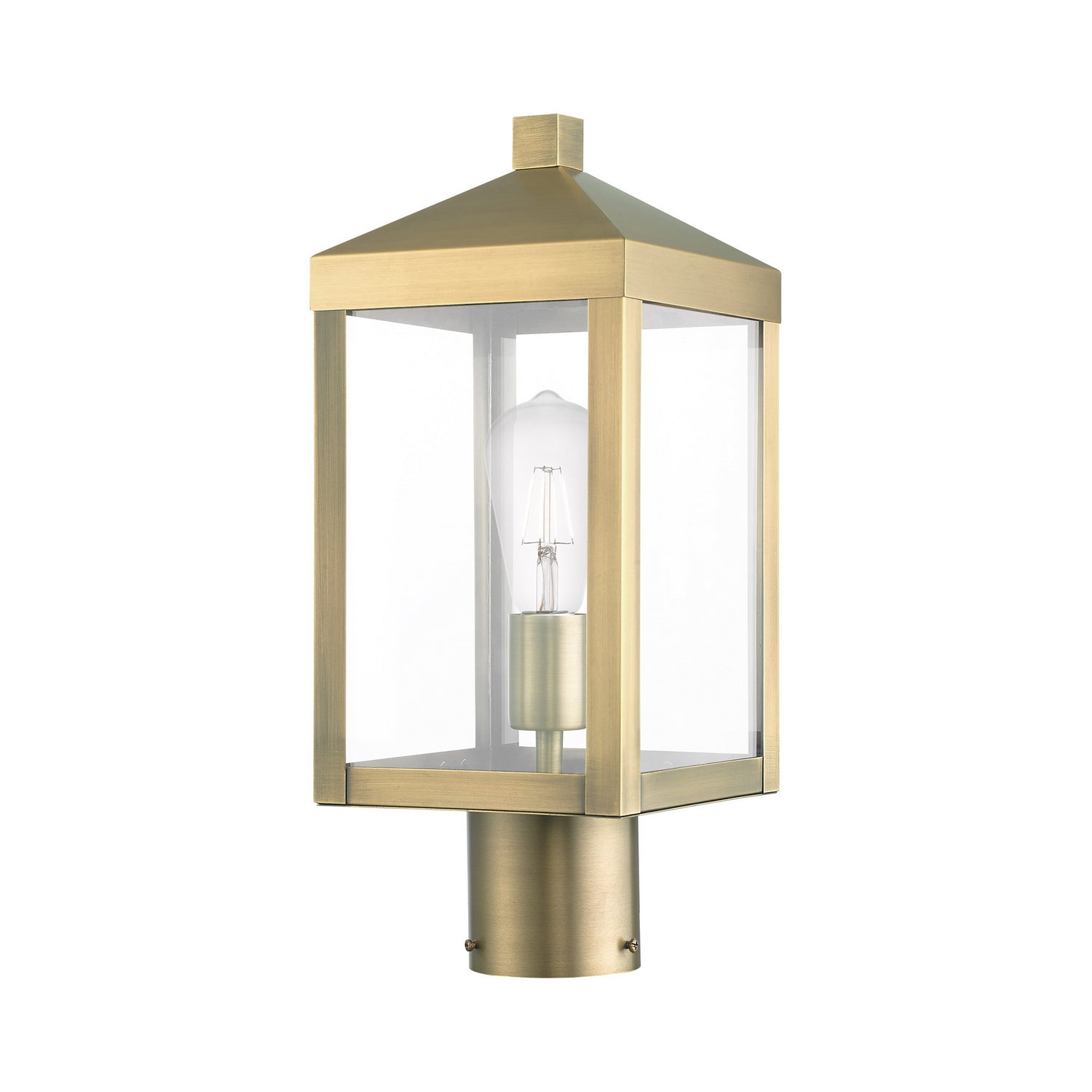 Livex Lighting - 20590-01 - One Light Outdoor Post Top Lantern - Nyack - Antique Brass