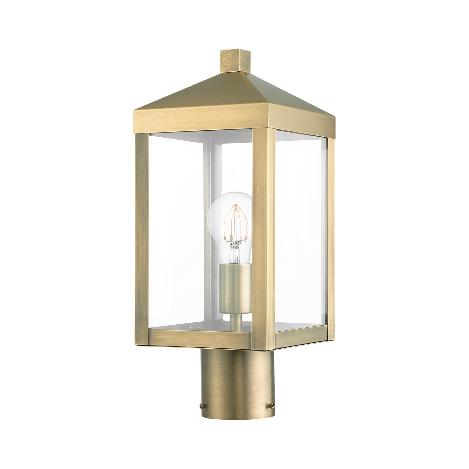 Livex Lighting - 20590-01 - One Light Outdoor Post Top Lantern - Nyack - Antique Brass