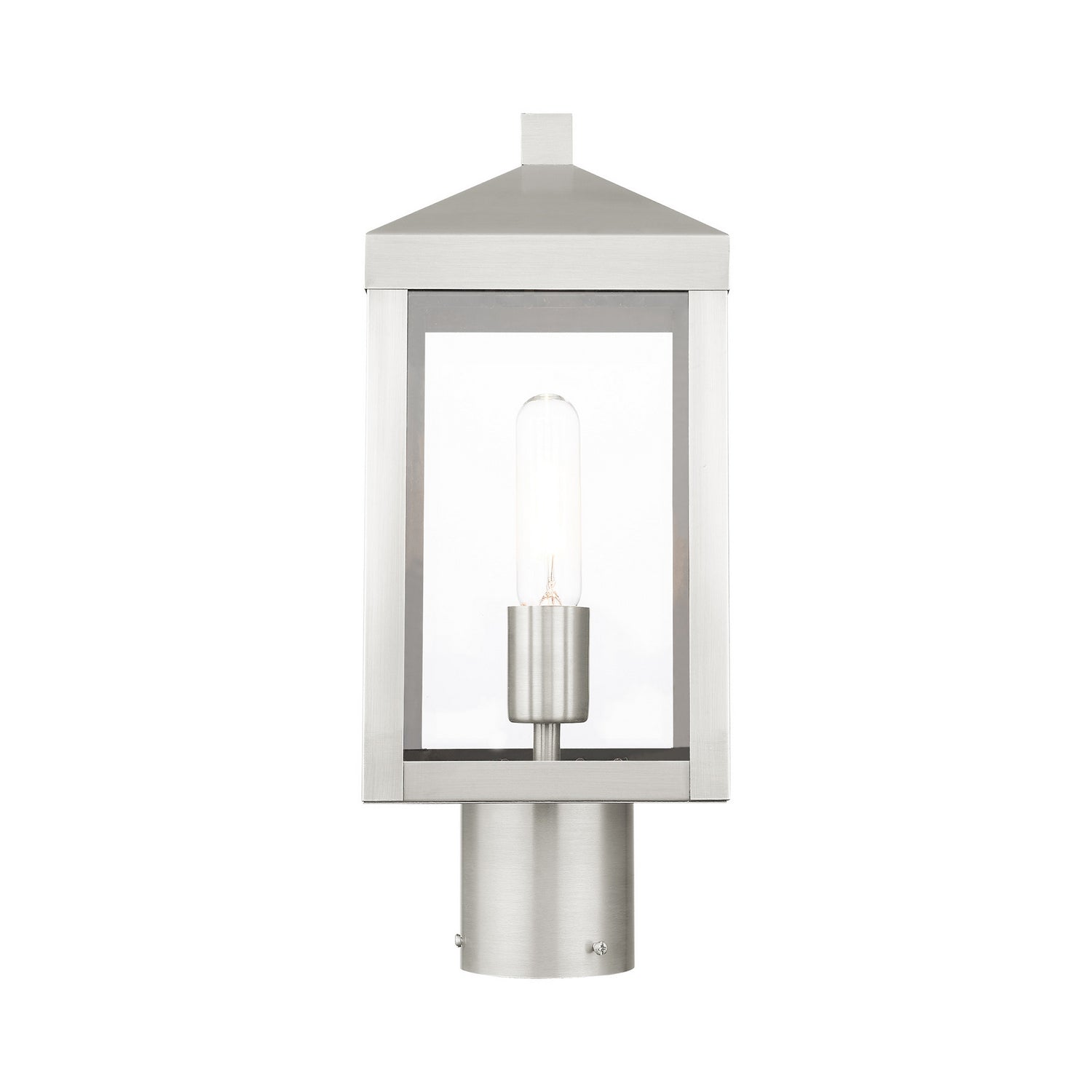 Livex Lighting - 20590-91 - One Light Outdoor Post Top Lantern - Nyack - Brushed Nickel