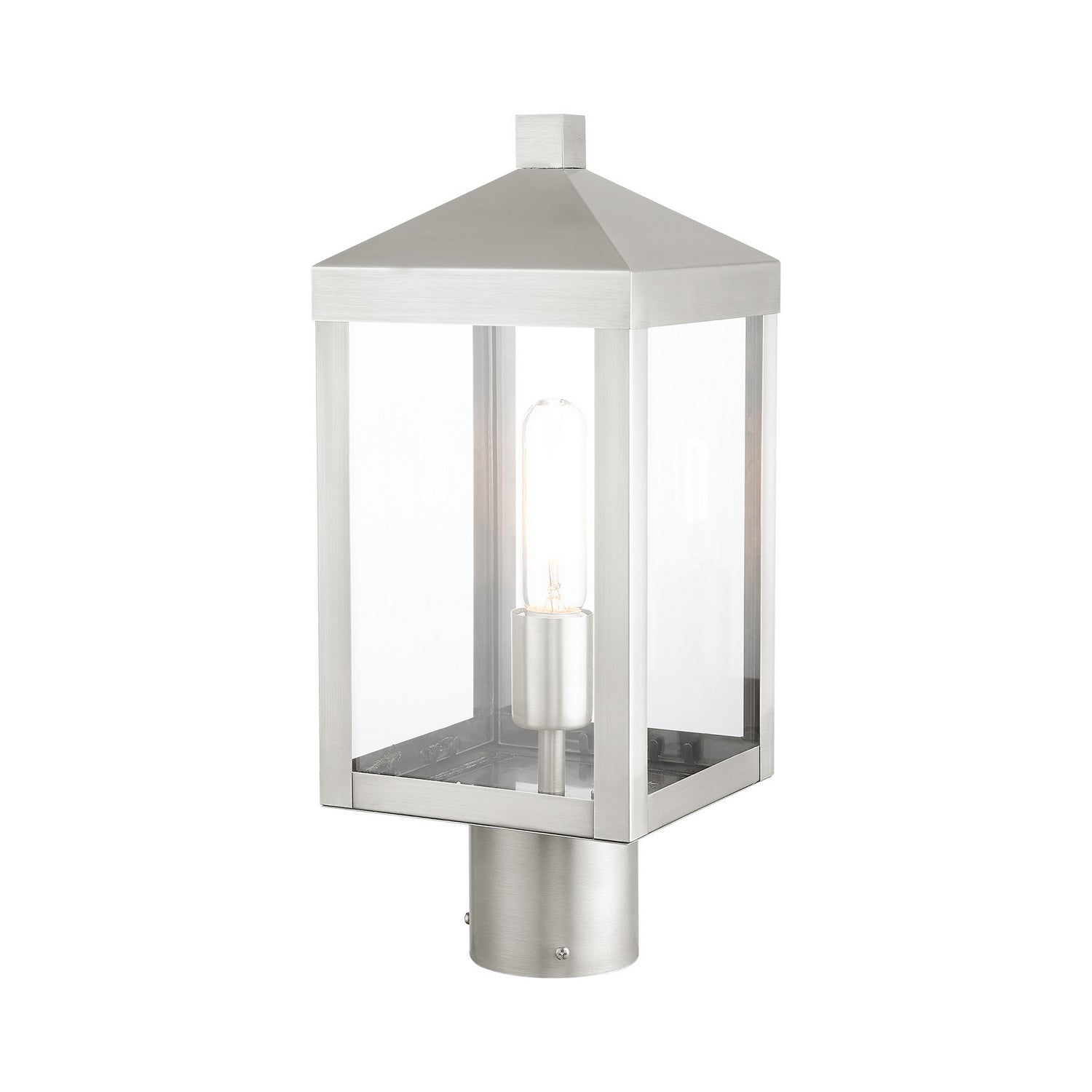 Livex Lighting - 20590-91 - One Light Outdoor Post Top Lantern - Nyack - Brushed Nickel