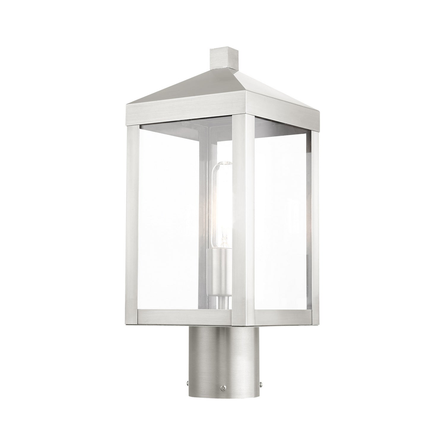 Livex Lighting - 20590-91 - One Light Outdoor Post Top Lantern - Nyack - Brushed Nickel