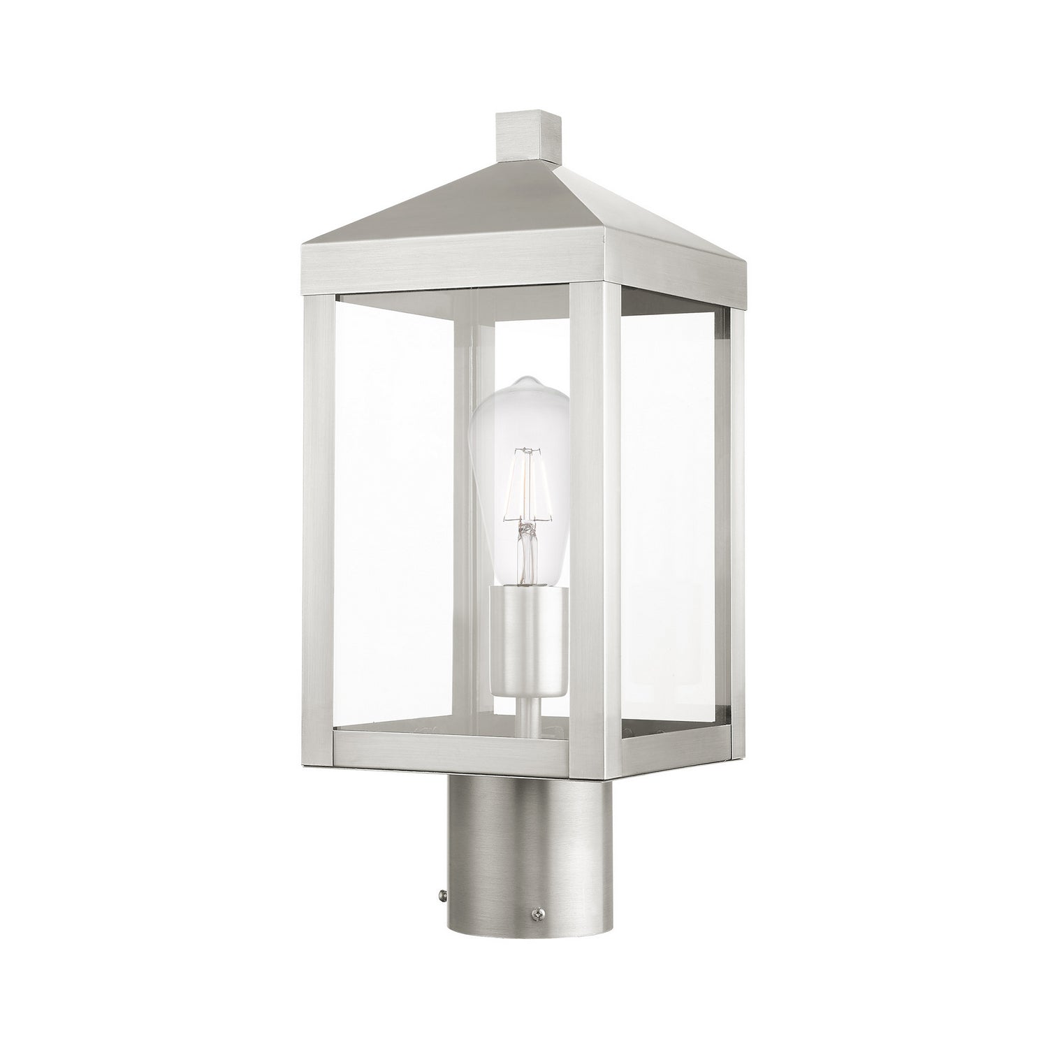 Livex Lighting - 20590-91 - One Light Outdoor Post Top Lantern - Nyack - Brushed Nickel
