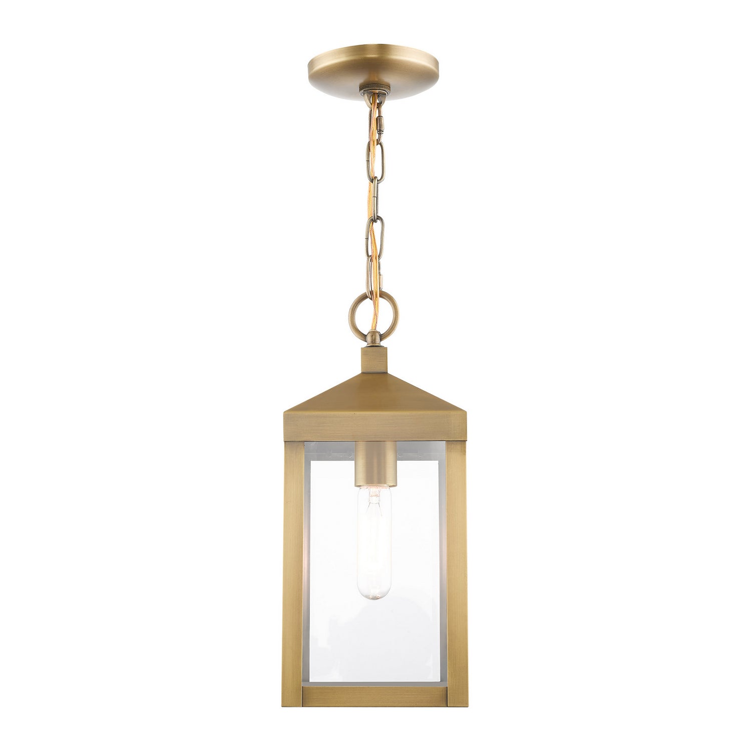 Livex Lighting - 20591-01 - One Light Outdoor Pendant - Nyack - Antique Brass