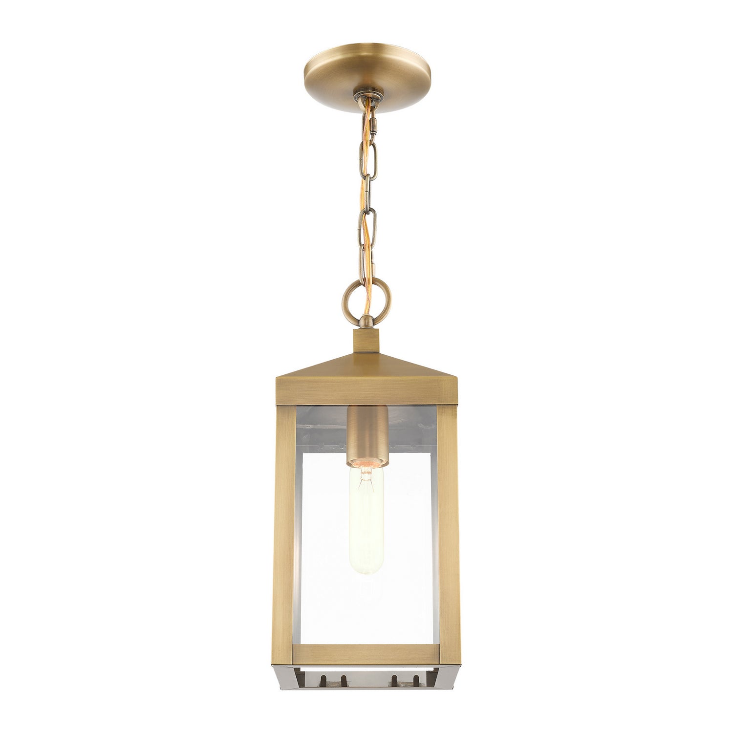 Livex Lighting - 20591-01 - One Light Outdoor Pendant - Nyack - Antique Brass