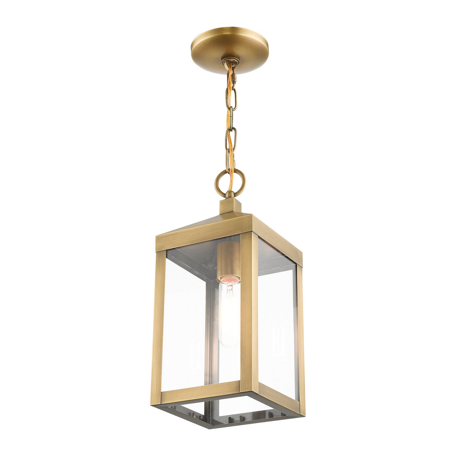 Livex Lighting - 20591-01 - One Light Outdoor Pendant - Nyack - Antique Brass