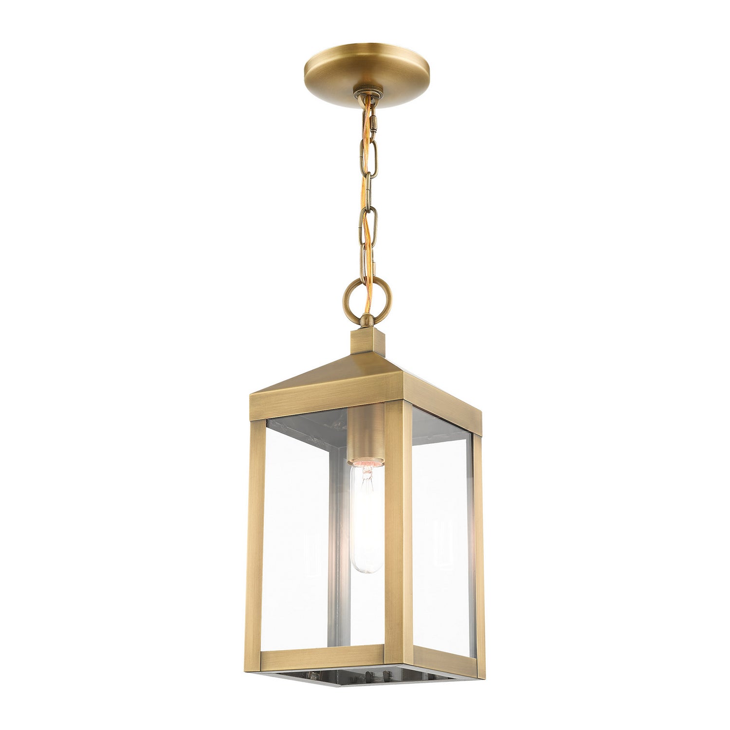 Livex Lighting - 20591-01 - One Light Outdoor Pendant - Nyack - Antique Brass