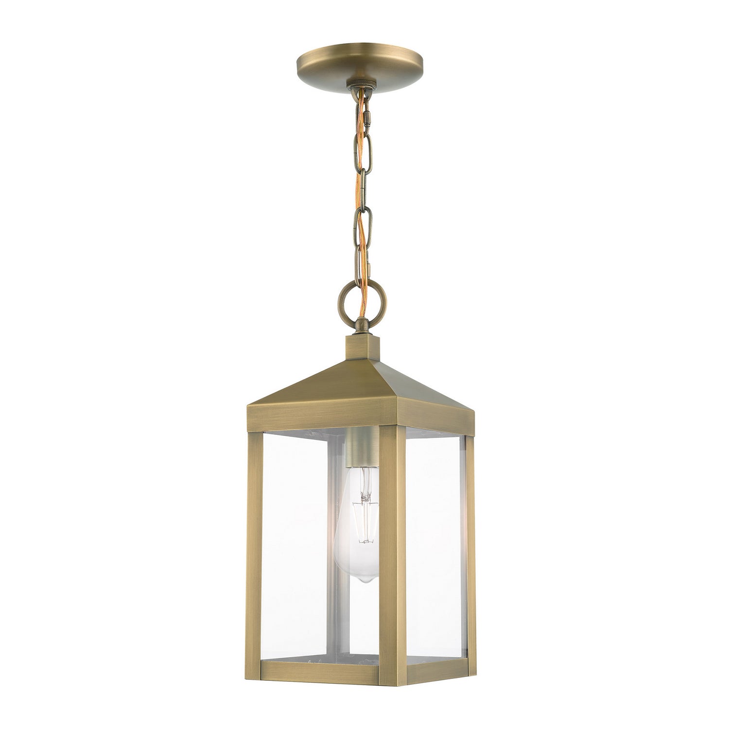 Livex Lighting - 20591-01 - One Light Outdoor Pendant - Nyack - Antique Brass