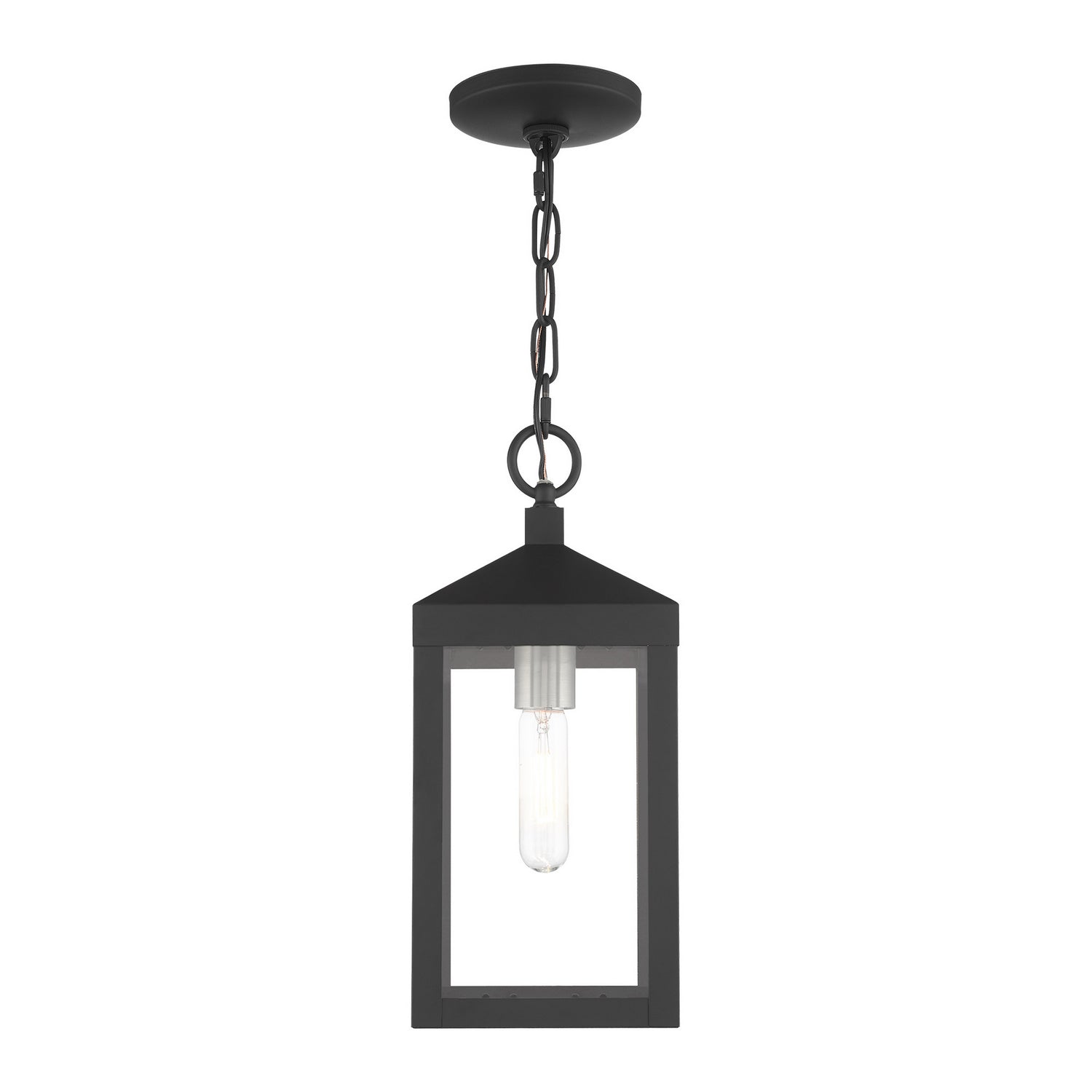 Livex Lighting - 20591-04 - One Light Outdoor Pendant - Nyack - Black w/ Brushed Nickel Cluster