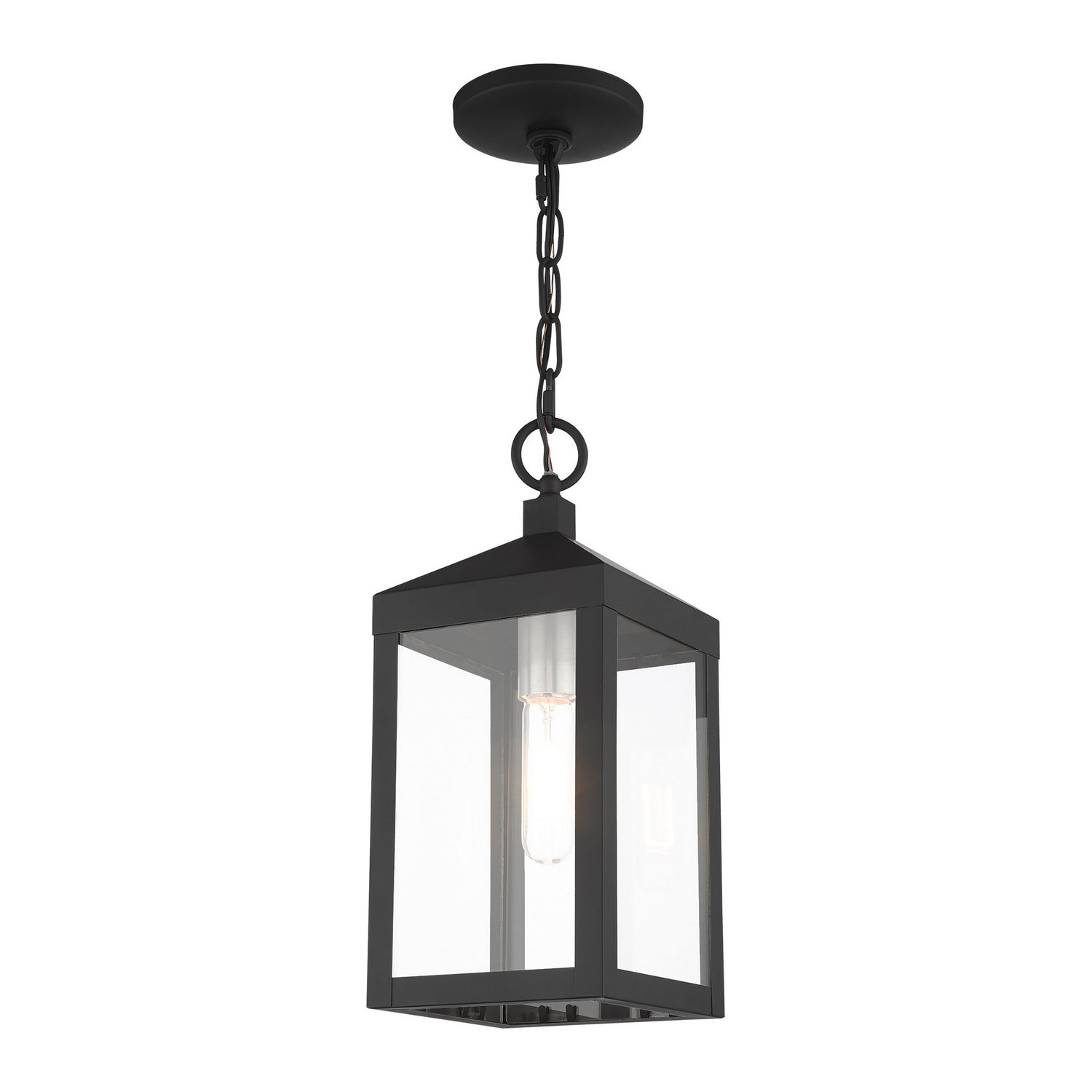 Livex Lighting - 20591-04 - One Light Outdoor Pendant - Nyack - Black w/ Brushed Nickel Cluster