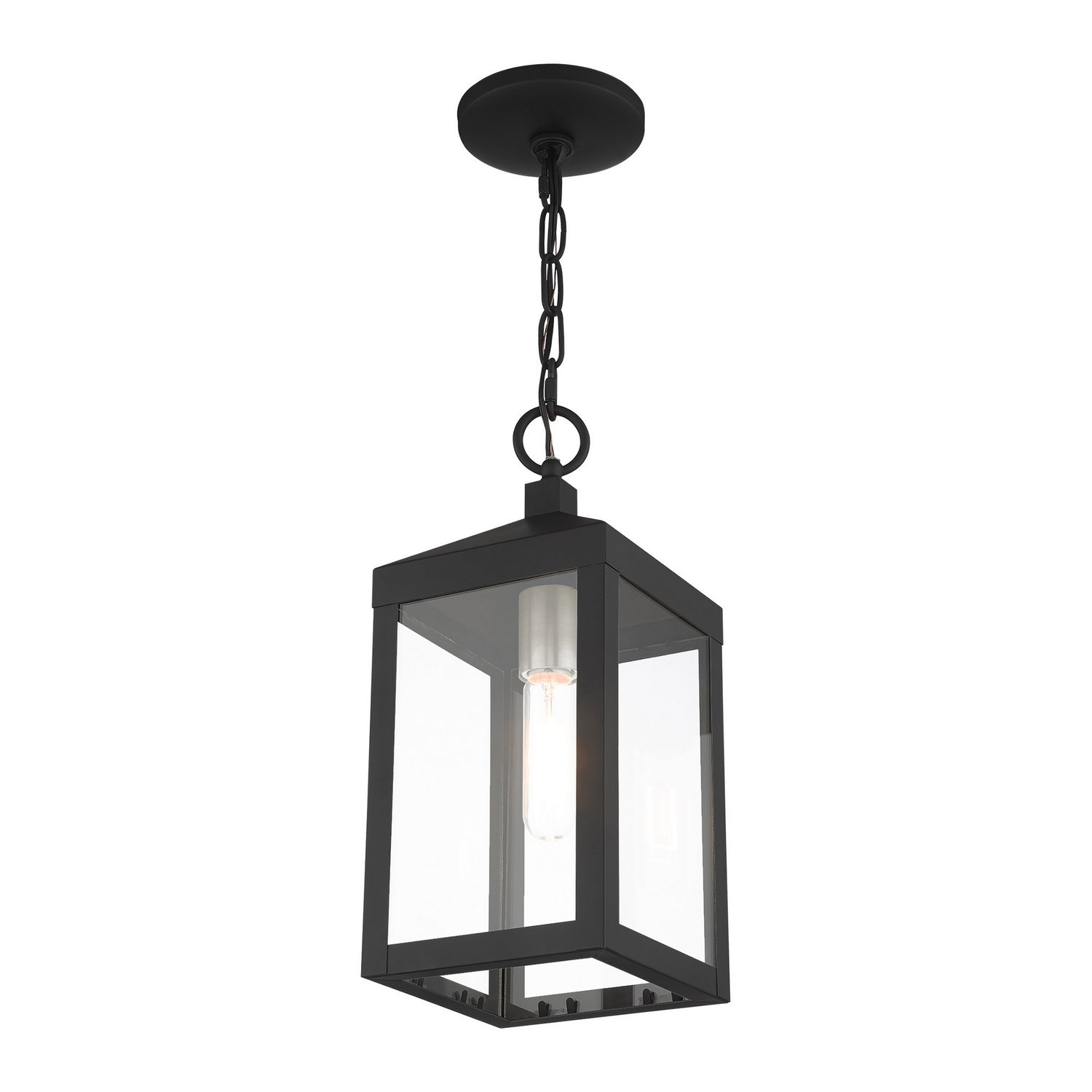 Livex Lighting - 20591-04 - One Light Outdoor Pendant - Nyack - Black w/ Brushed Nickel Cluster