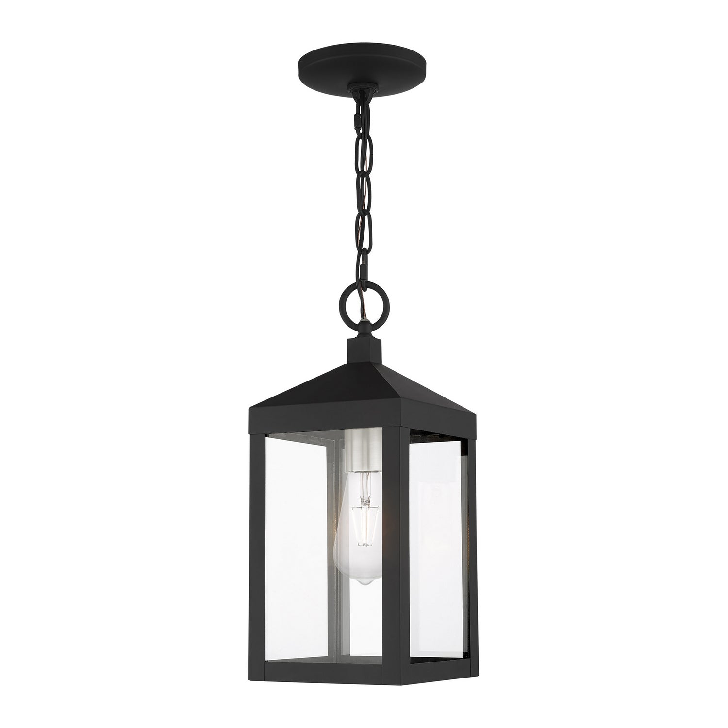 Livex Lighting - 20591-04 - One Light Outdoor Pendant - Nyack - Black w/ Brushed Nickel Cluster