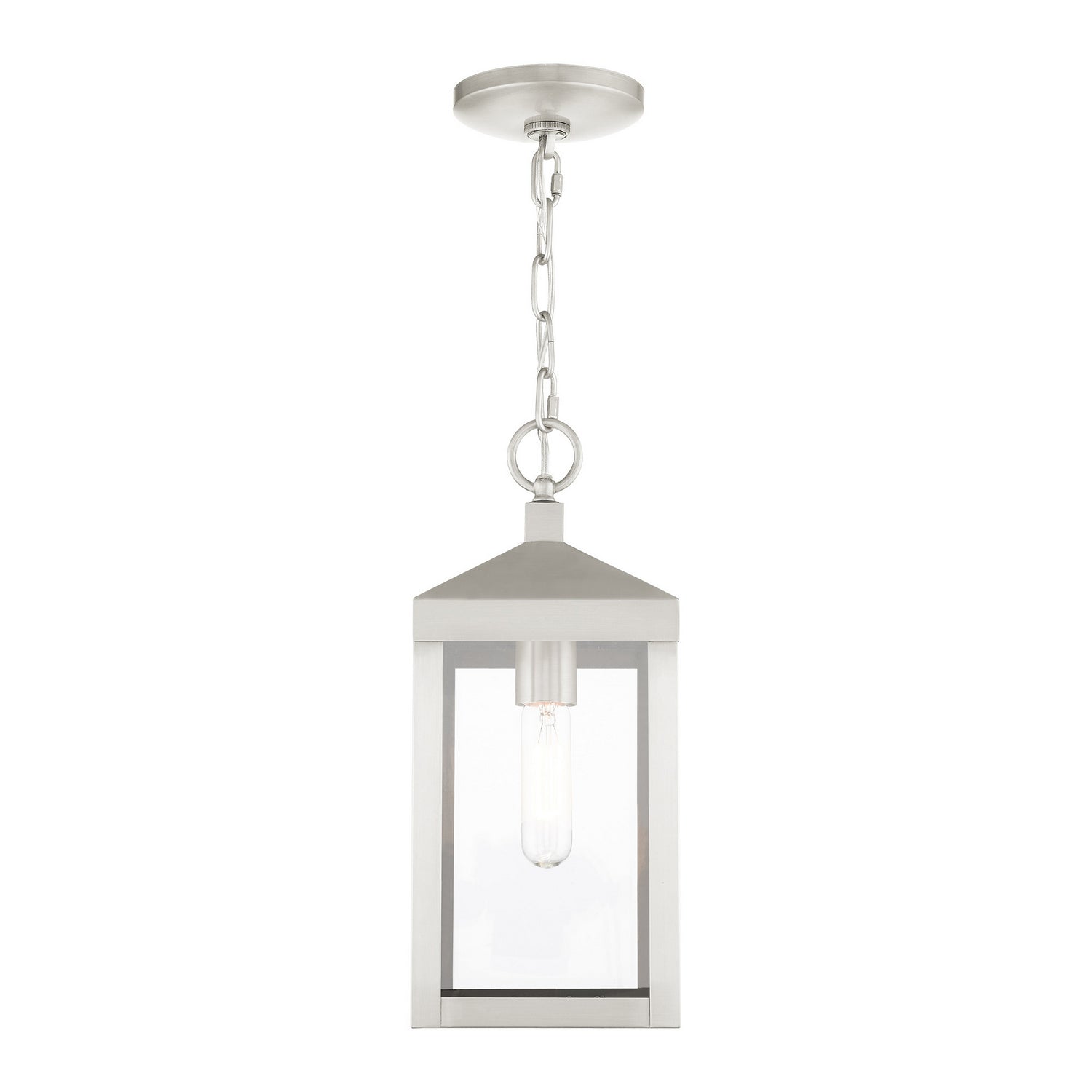 Livex Lighting - 20591-91 - One Light Outdoor Pendant - Nyack - Brushed Nickel