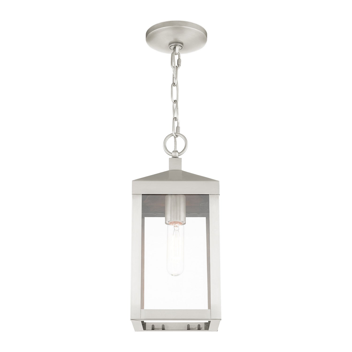Livex Lighting - 20591-91 - One Light Outdoor Pendant - Nyack - Brushed Nickel