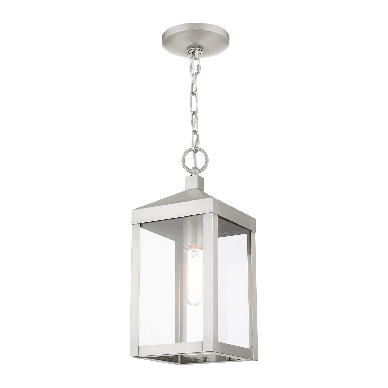 Livex Lighting - 20591-91 - One Light Outdoor Pendant - Nyack - Brushed Nickel