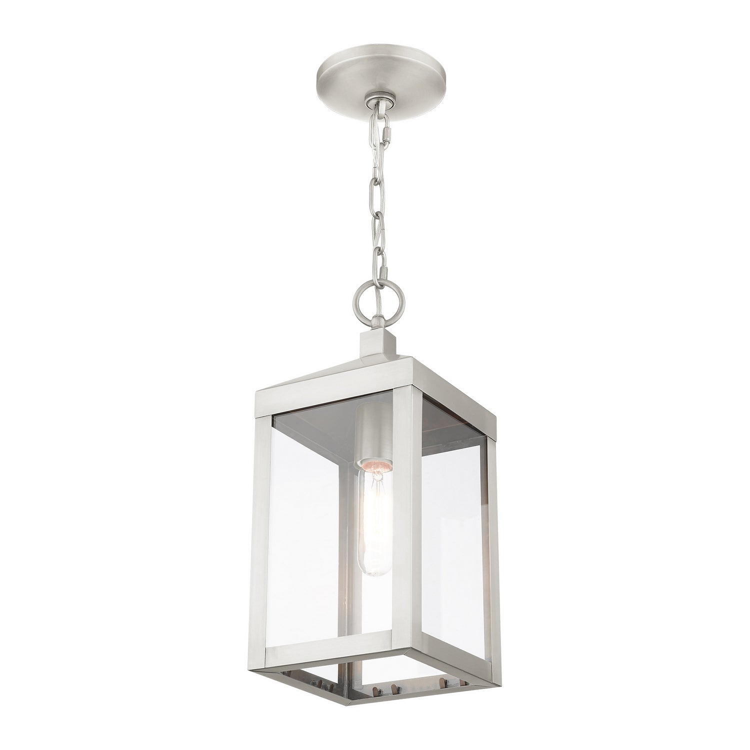 Livex Lighting - 20591-91 - One Light Outdoor Pendant - Nyack - Brushed Nickel