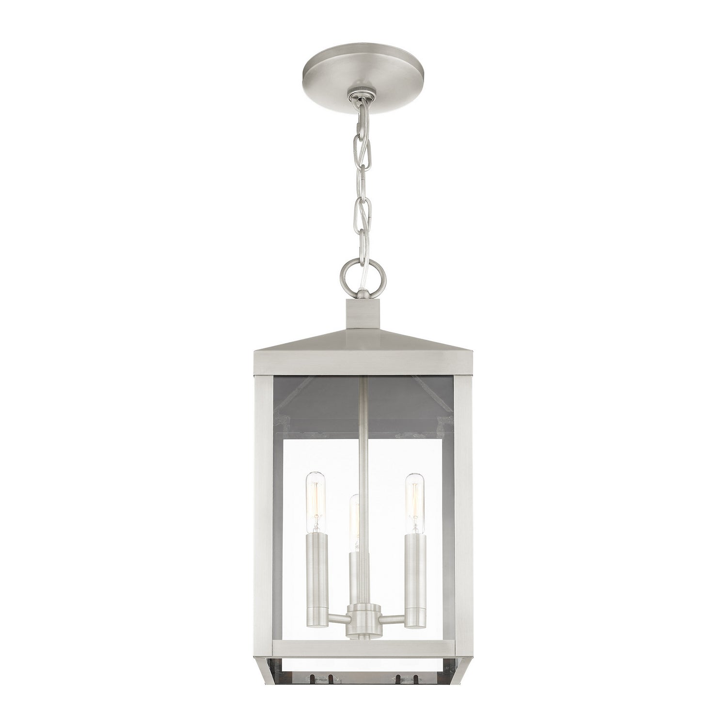 Livex Lighting - 20593-91 - Three Light Outdoor Pendant - Nyack - Brushed Nickel