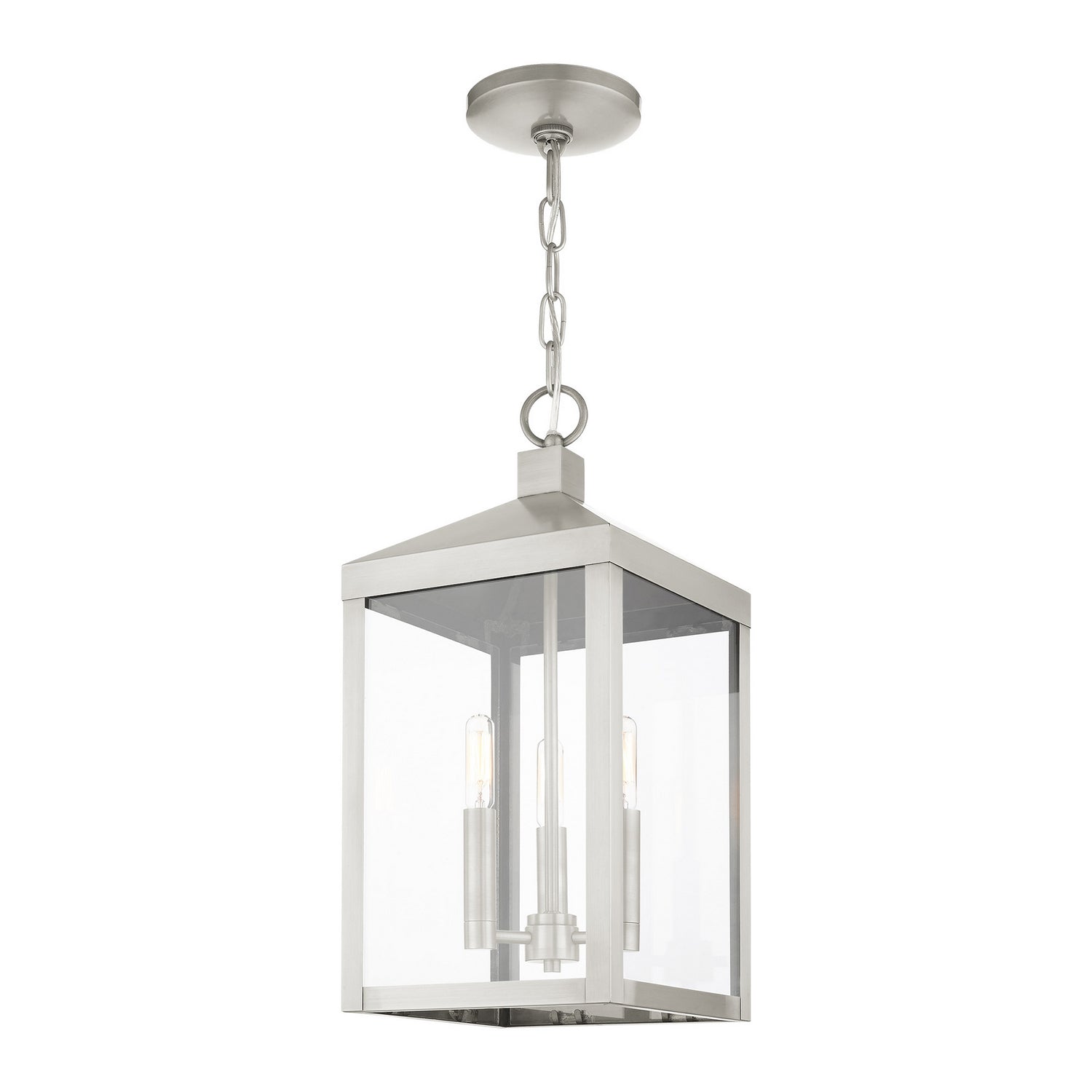 Livex Lighting - 20593-91 - Three Light Outdoor Pendant - Nyack - Brushed Nickel
