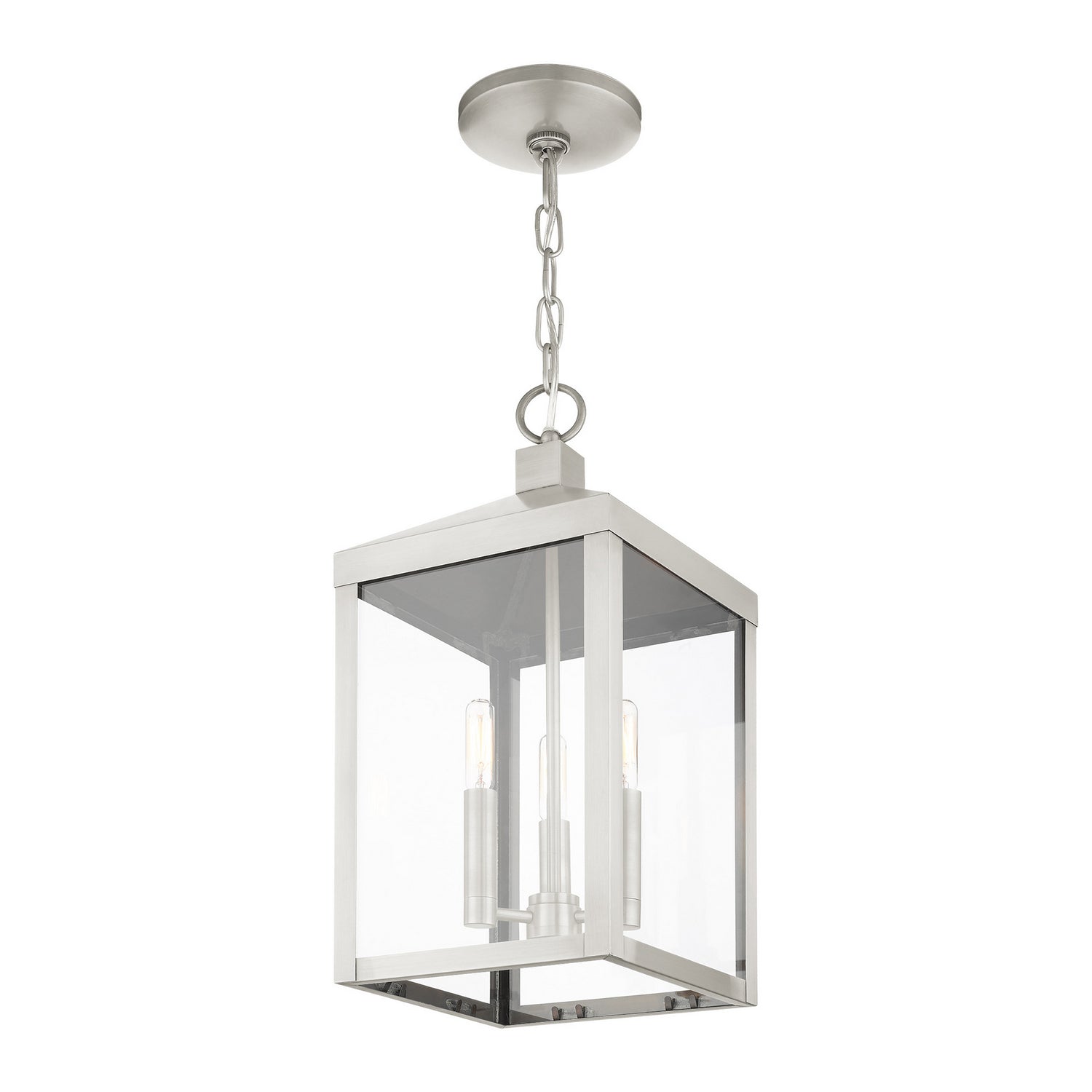 Livex Lighting - 20593-91 - Three Light Outdoor Pendant - Nyack - Brushed Nickel