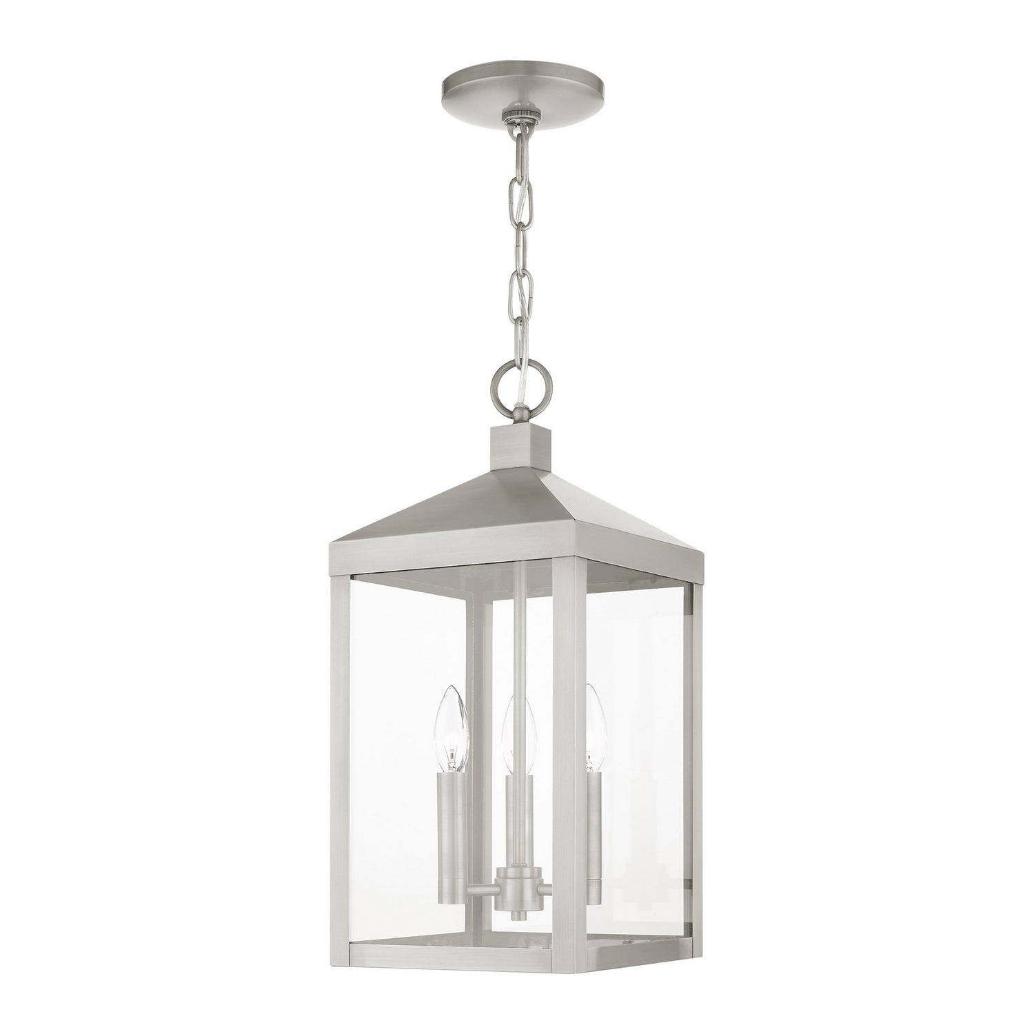 Livex Lighting - 20593-91 - Three Light Outdoor Pendant - Nyack - Brushed Nickel