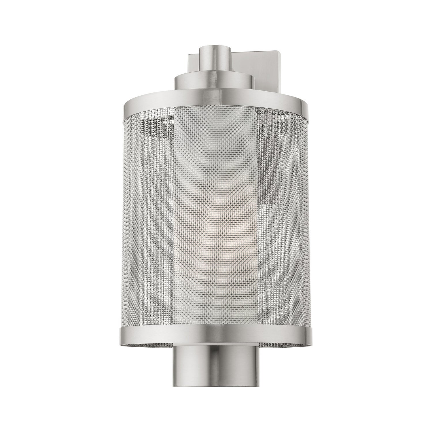 Livex Lighting - 20683-91 - One Light Outdoor Wall Lantern - Nottingham - Brushed Nickel
