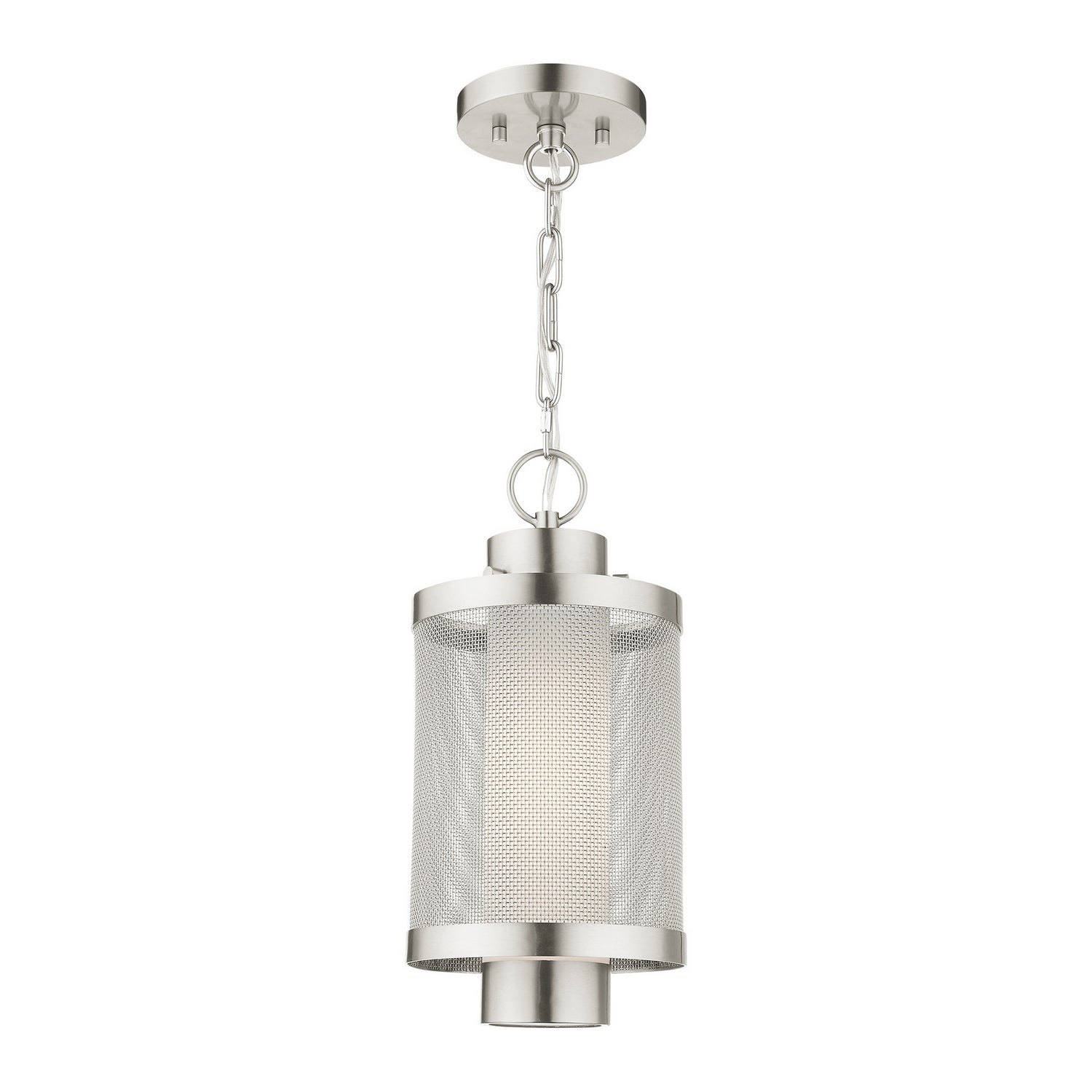 Livex Lighting - 20685-91 - One Light Outdoor Pendant - Nottingham - Brushed Nickel