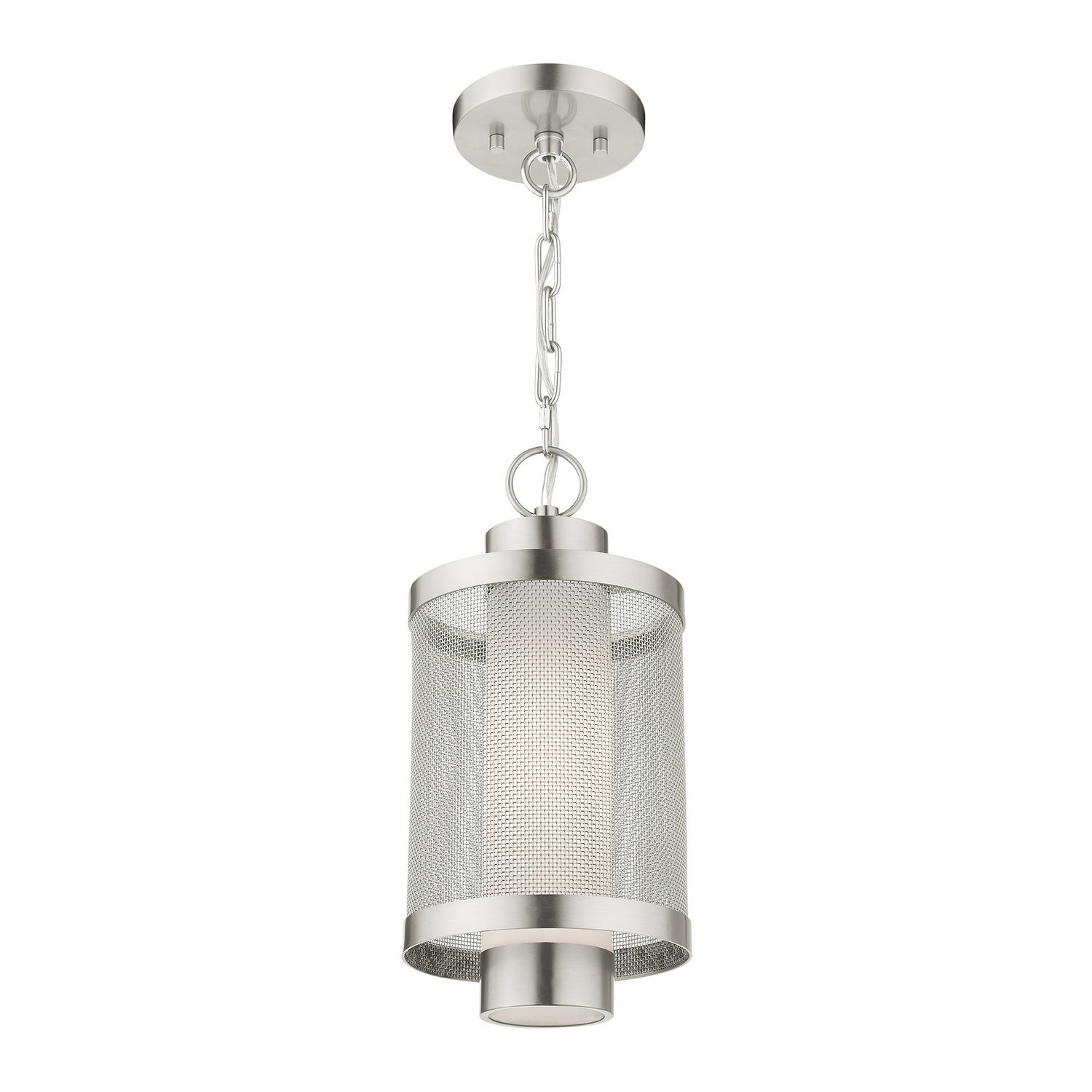 Livex Lighting - 20685-91 - One Light Outdoor Pendant - Nottingham - Brushed Nickel