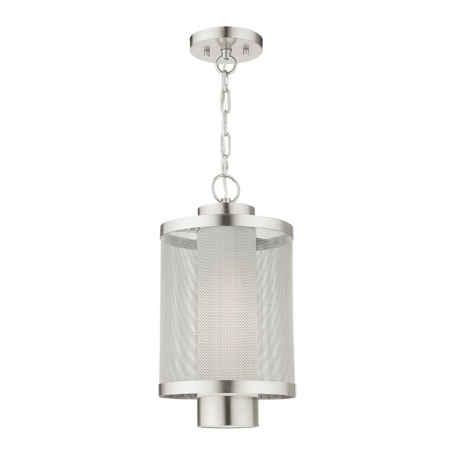 Livex Lighting - 20687-91 - One Light Outdoor Pendant - Nottingham - Brushed Nickel